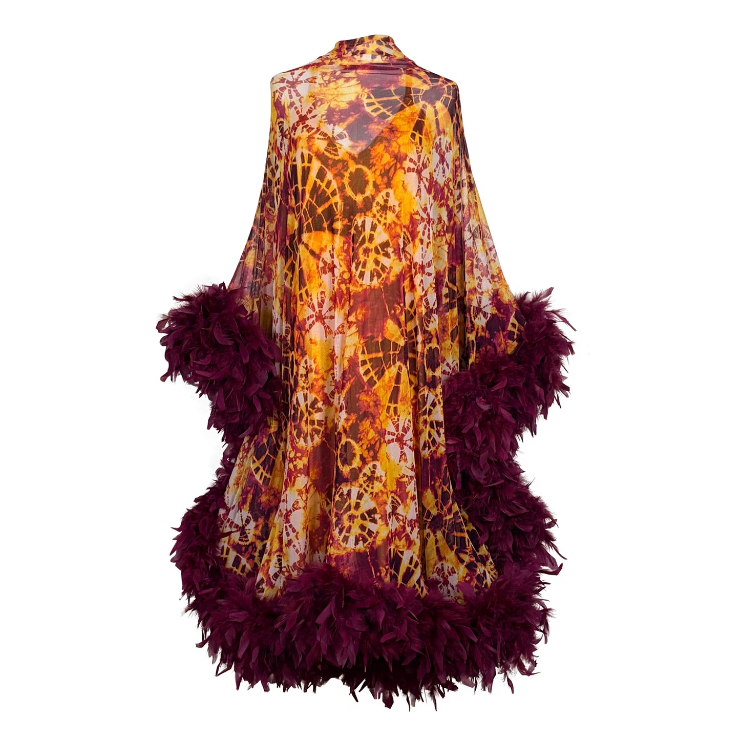 Intra Dimensiona Violet Rapture Mockneck Caftan with Slip