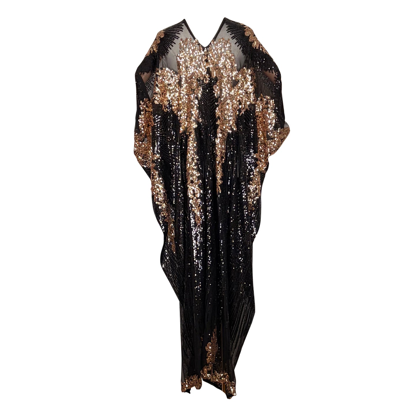 Vamp Gold Sequin Caftan Kaftan Dress