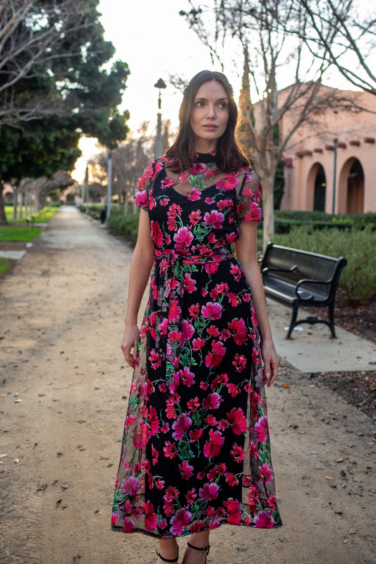 JJ Maxi Dress in Moonlit Rose