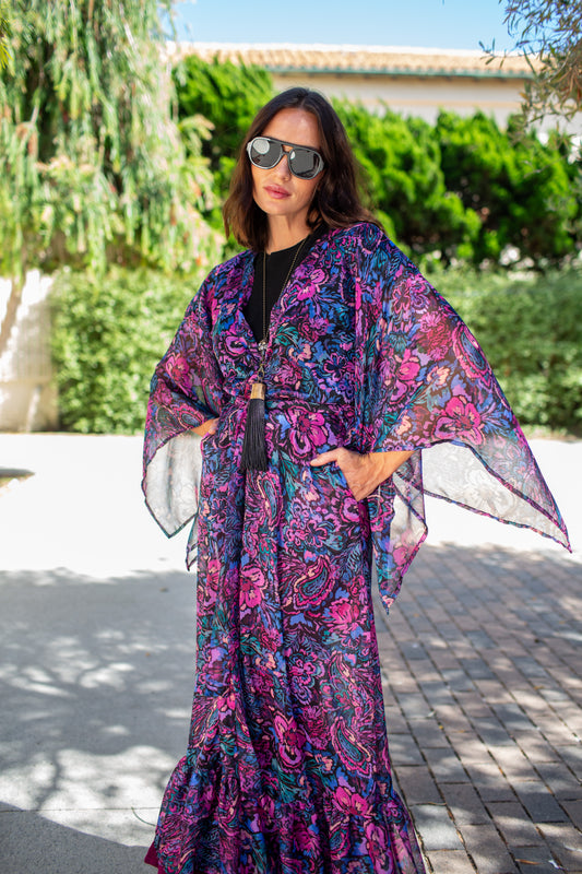 Janys Scarf Sleeve Kimono In Bloom Spell PRE-ORDER