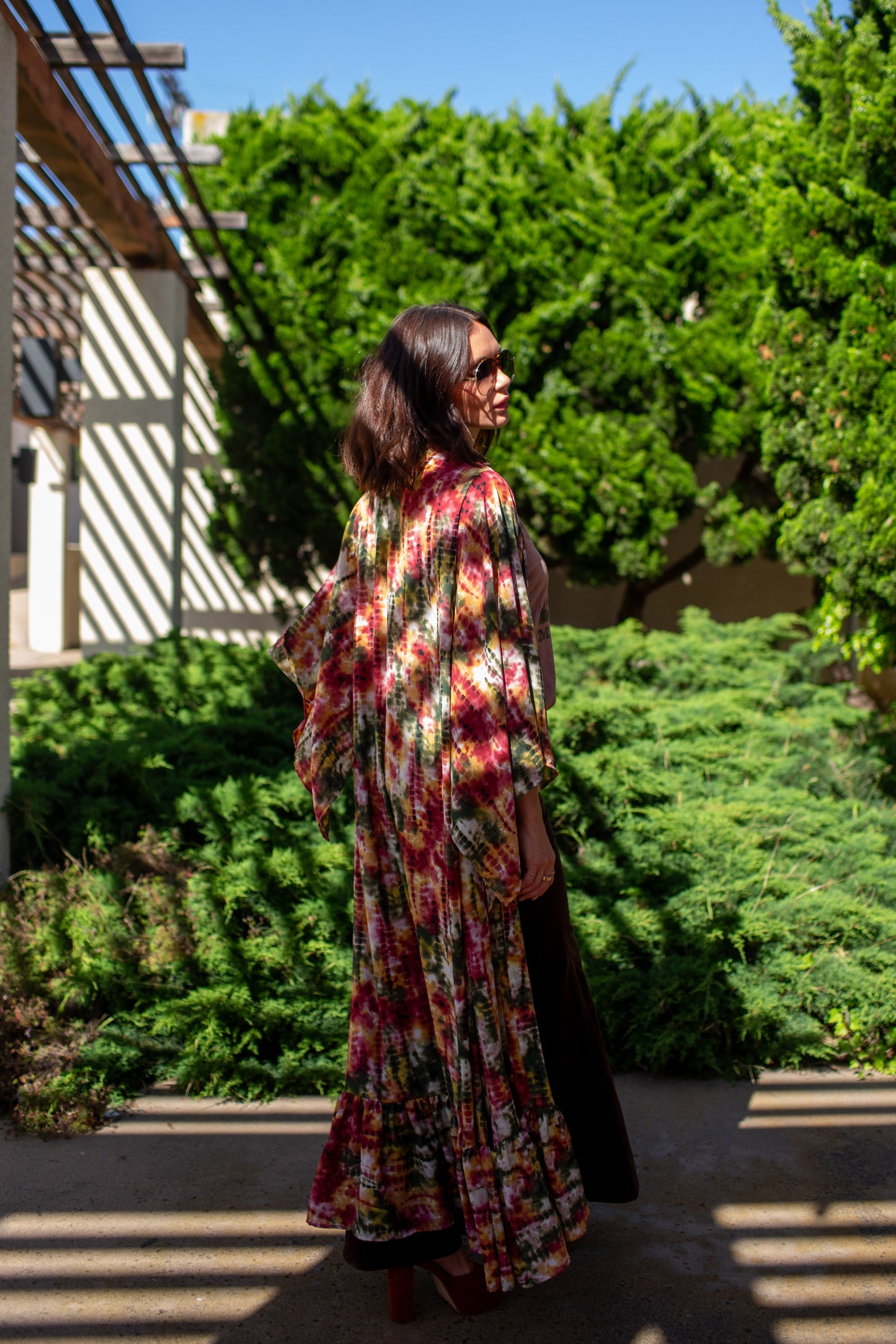 Janys Scarf Sleeve Kimono In Summer Moss PRE-ORDER