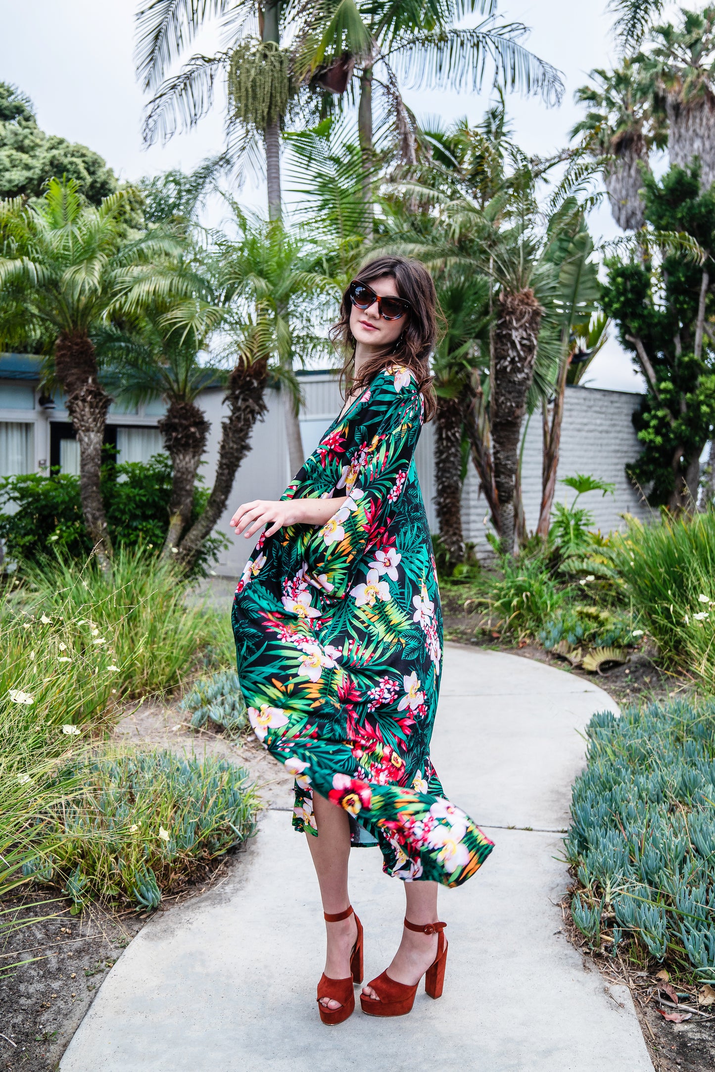 Jungle Orchid Caftan