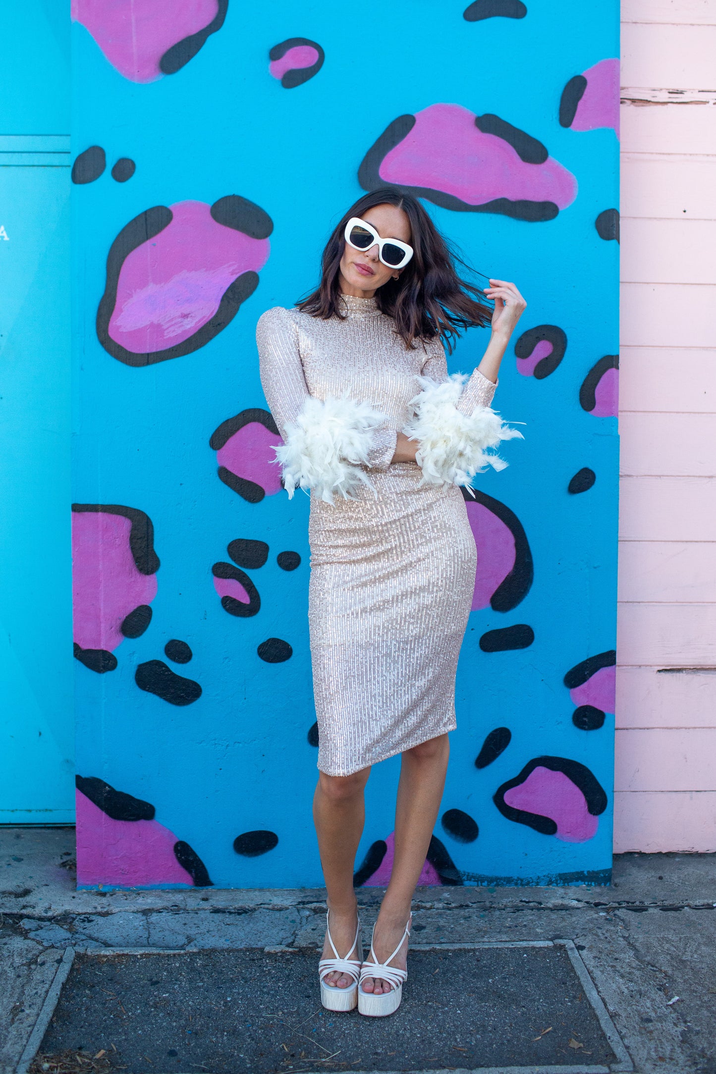 Julianne Dress in Champagne Sequin