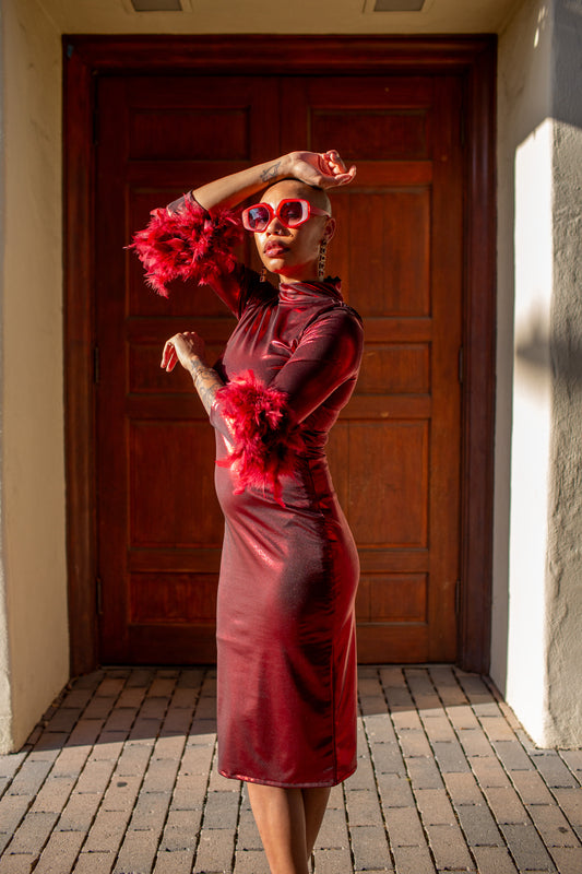 Julianne Dress in Electric Cherry