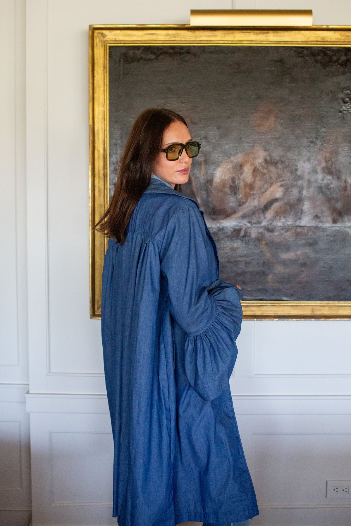 Cordelia Driving Coat in Chambray PRE-ORDER