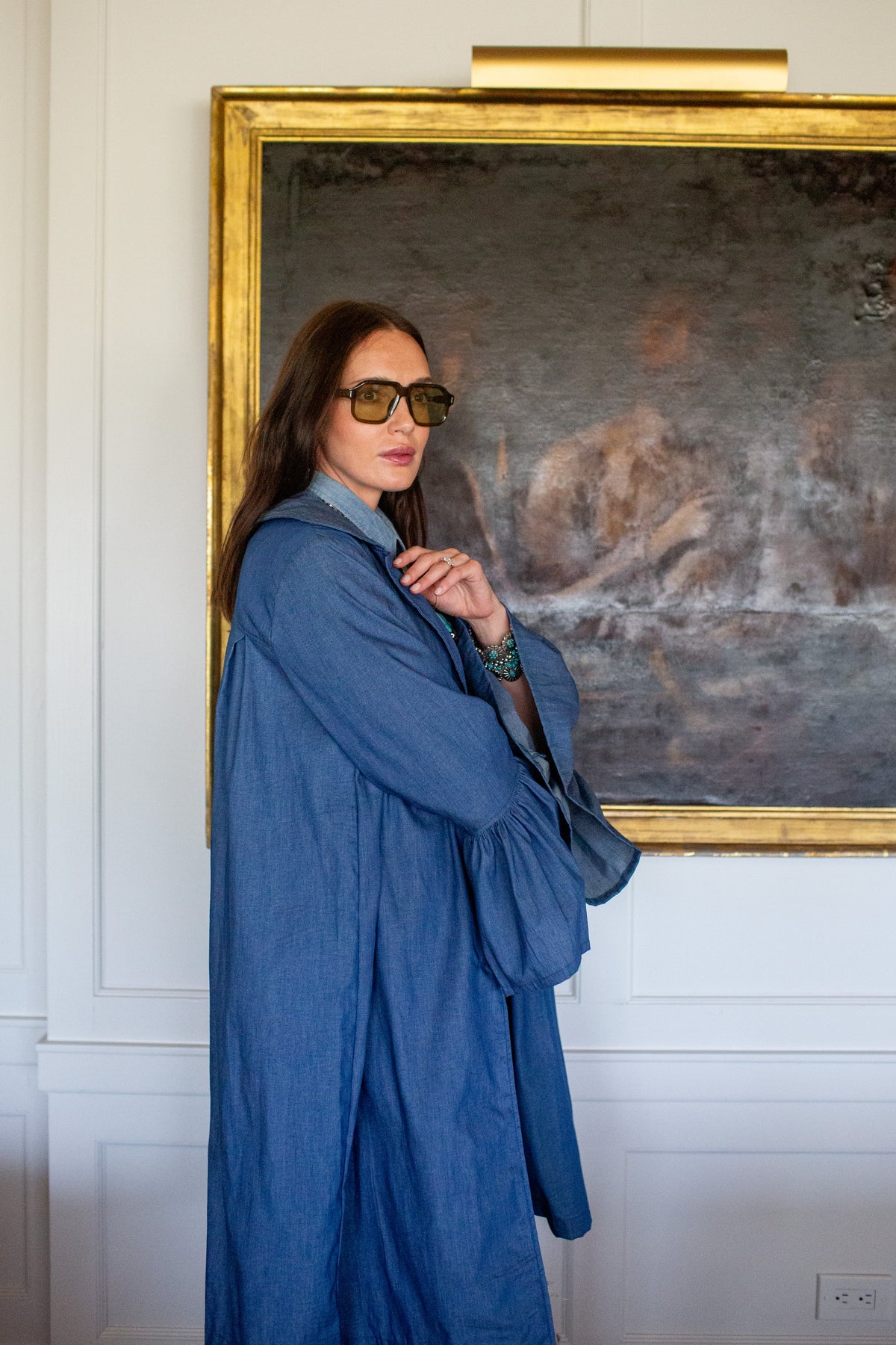 Cordelia Driving Coat in Chambray PRE-ORDER