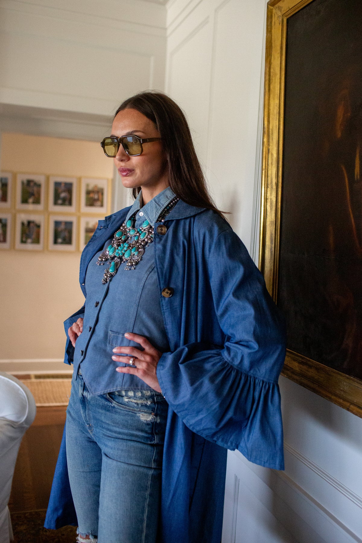 Cordelia Driving Coat in Chambray PRE-ORDER