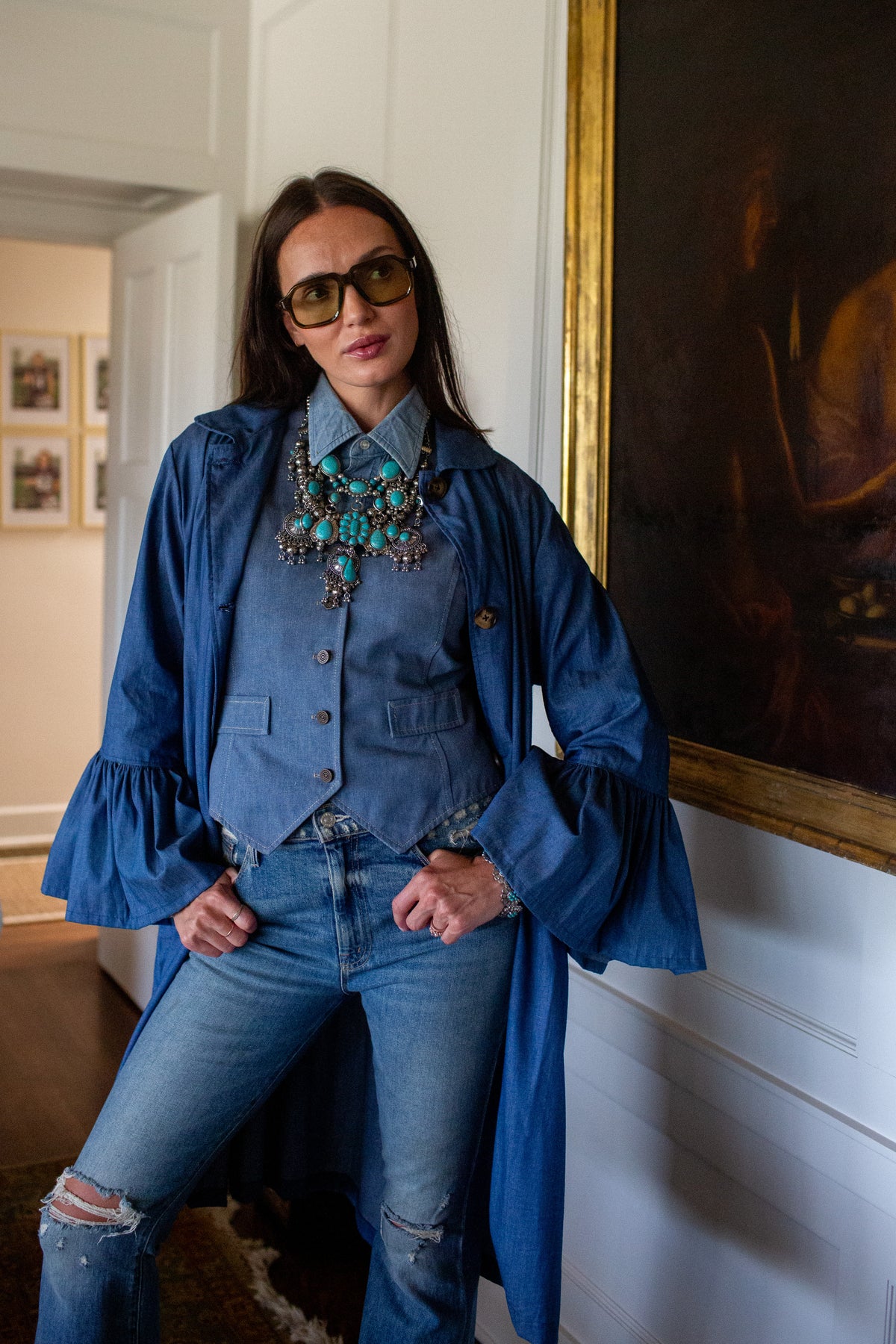 Cordelia Driving Coat in Chambray PRE-ORDER