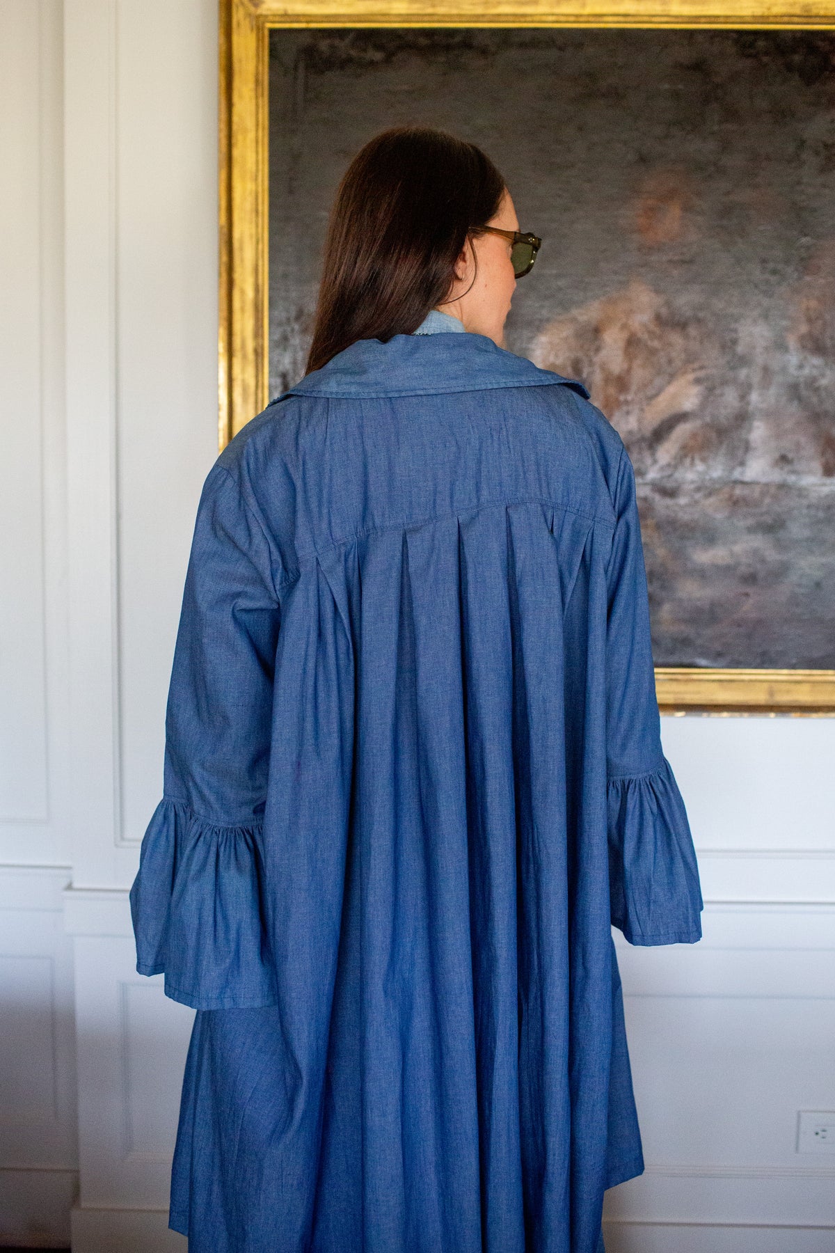 Cordelia Driving Coat in Chambray PRE-ORDER