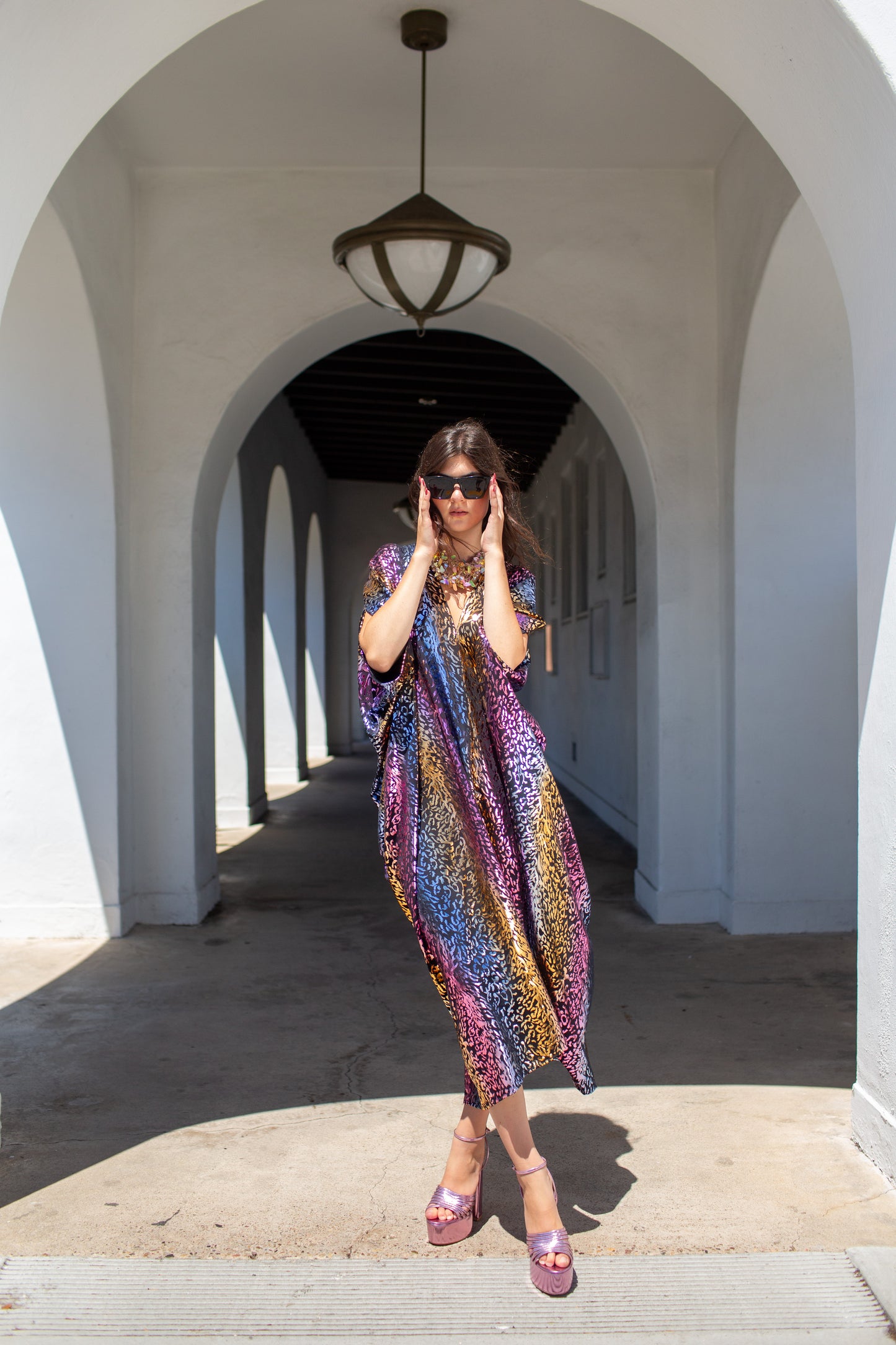 Lucienne Leopard Caftan Kaftan Dress