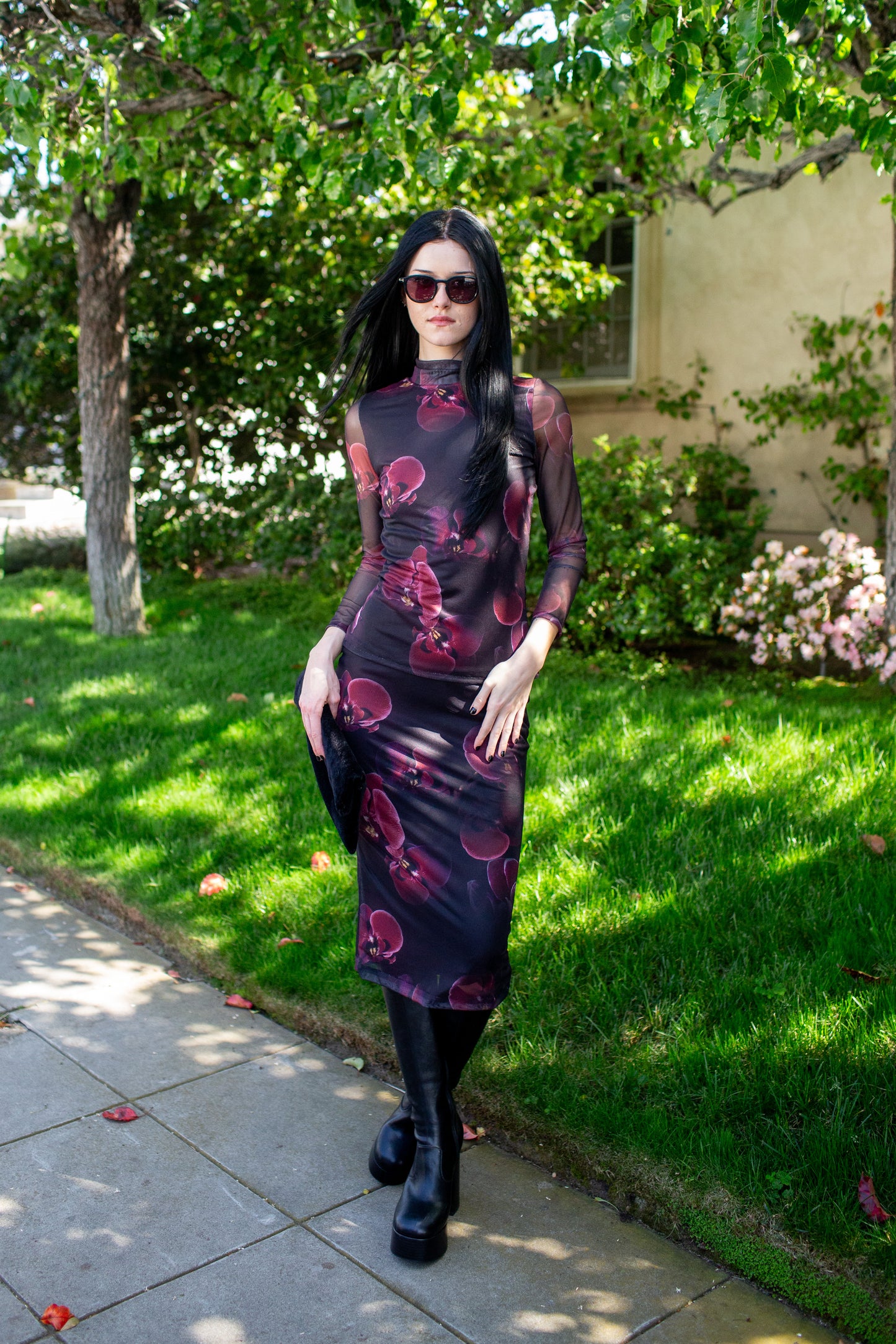 Lucy Long Sleeve Top in Black Orchid