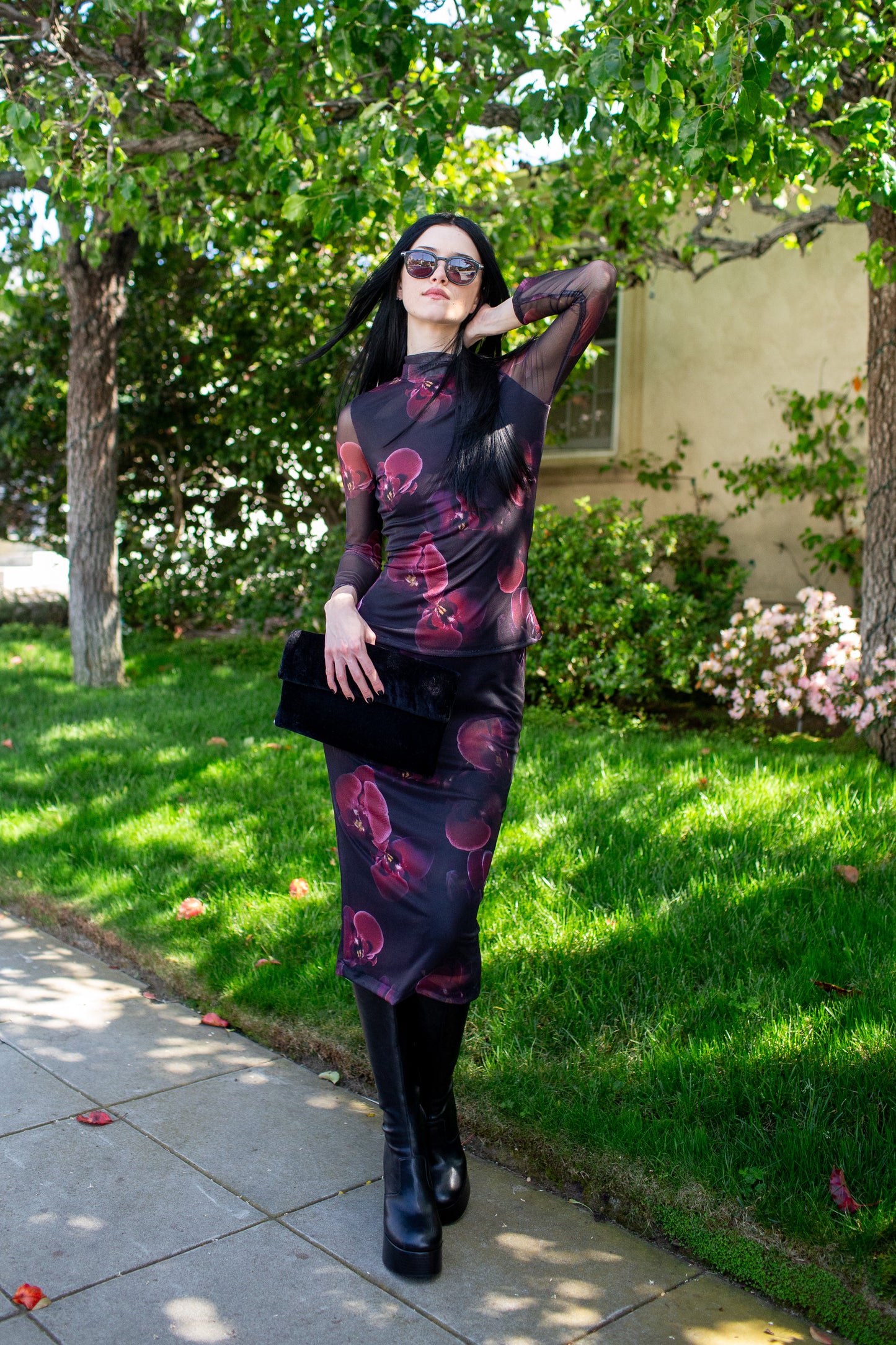 Lucy Long Sleeve Top in Black Orchid