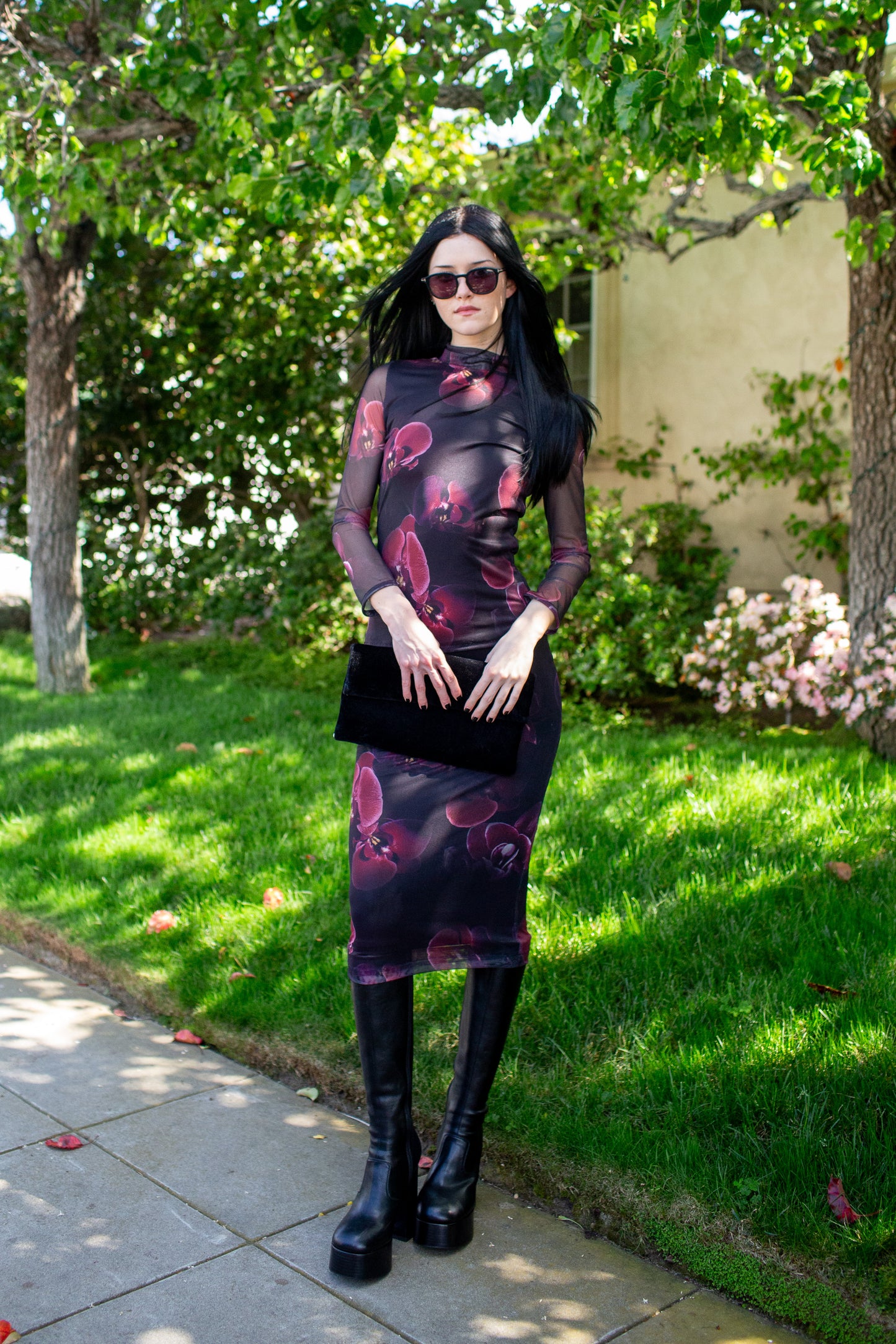 Lucy Long Sleeve Top in Black Orchid