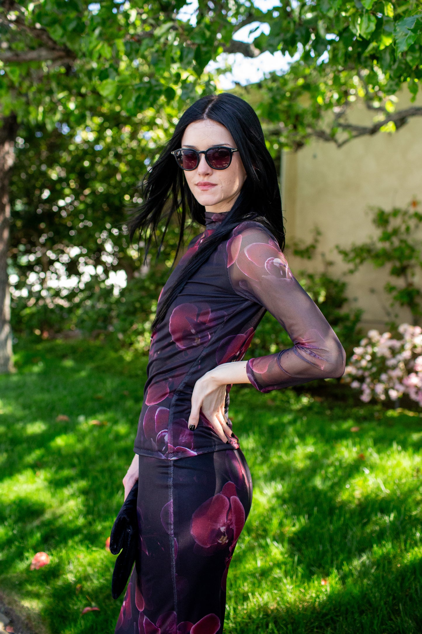 Lucy Long Sleeve Top in Black Orchid