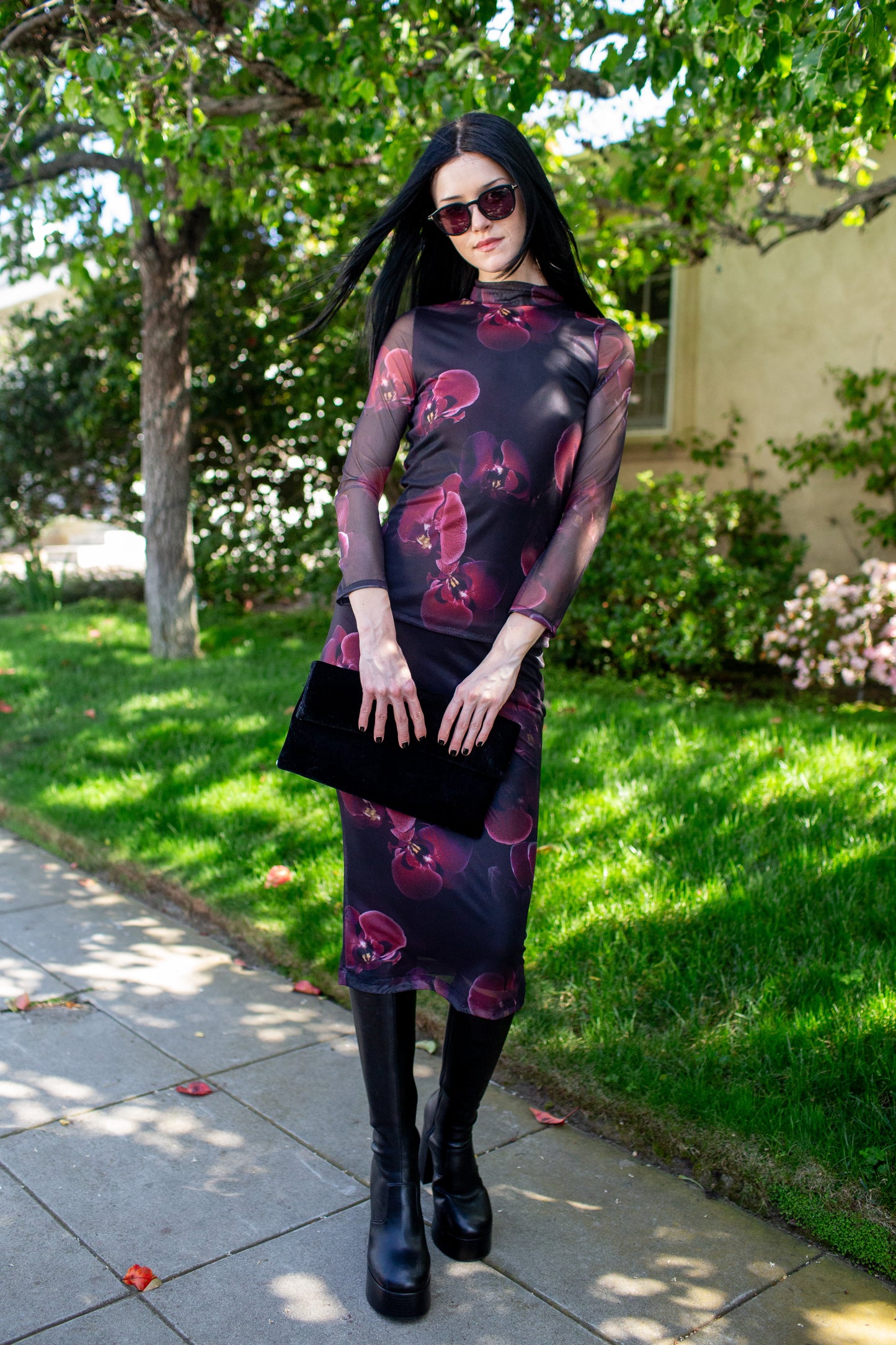 Lucy Long Sleeve Top in Black Orchid