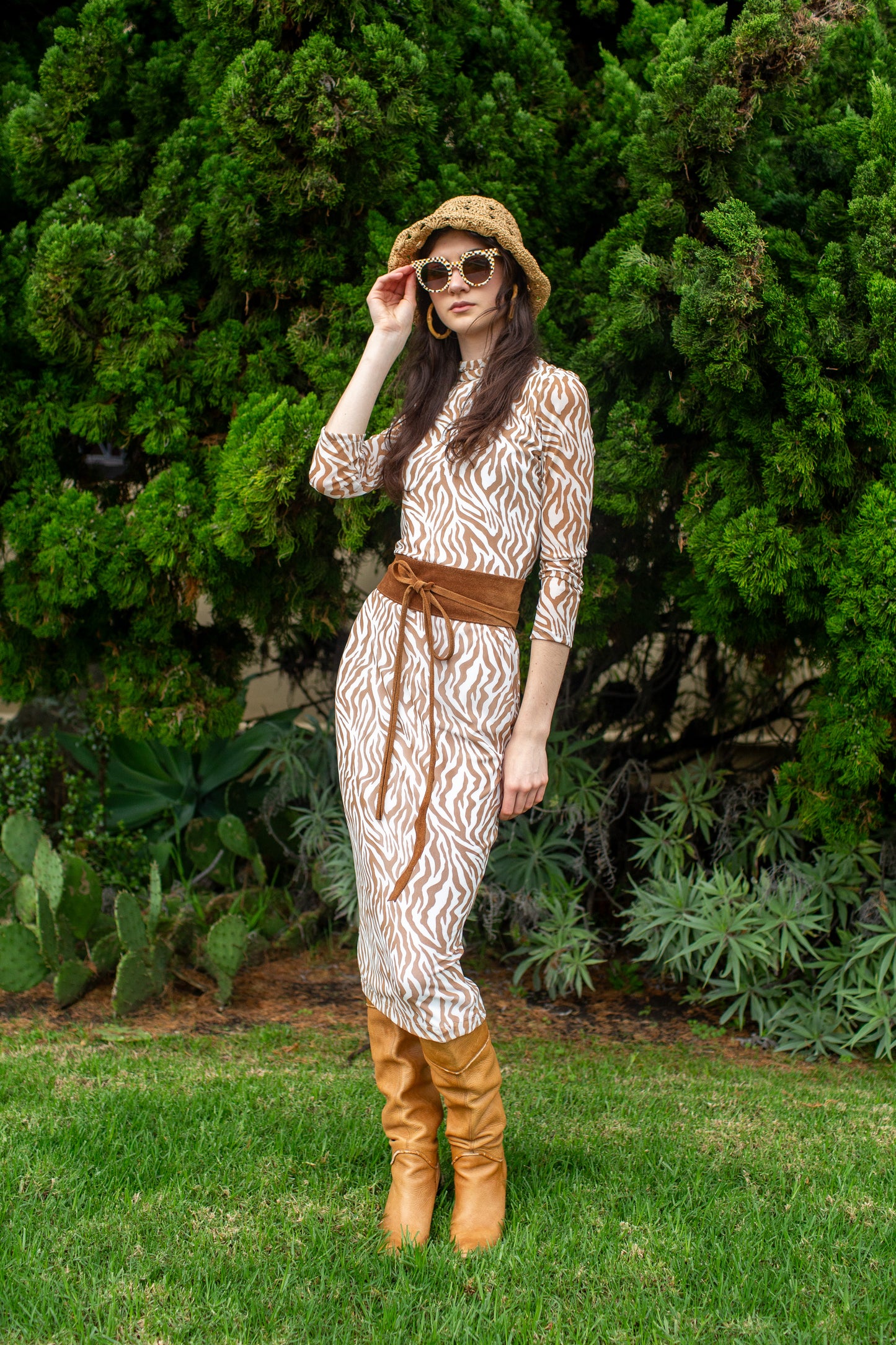 Lucy Pencil Skirt in Saffron Zebra PRE-ORDER