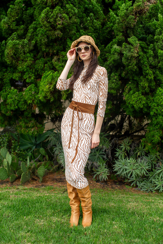 Lucy Pencil Skirt in Saffron Zebra PRE-ORDER