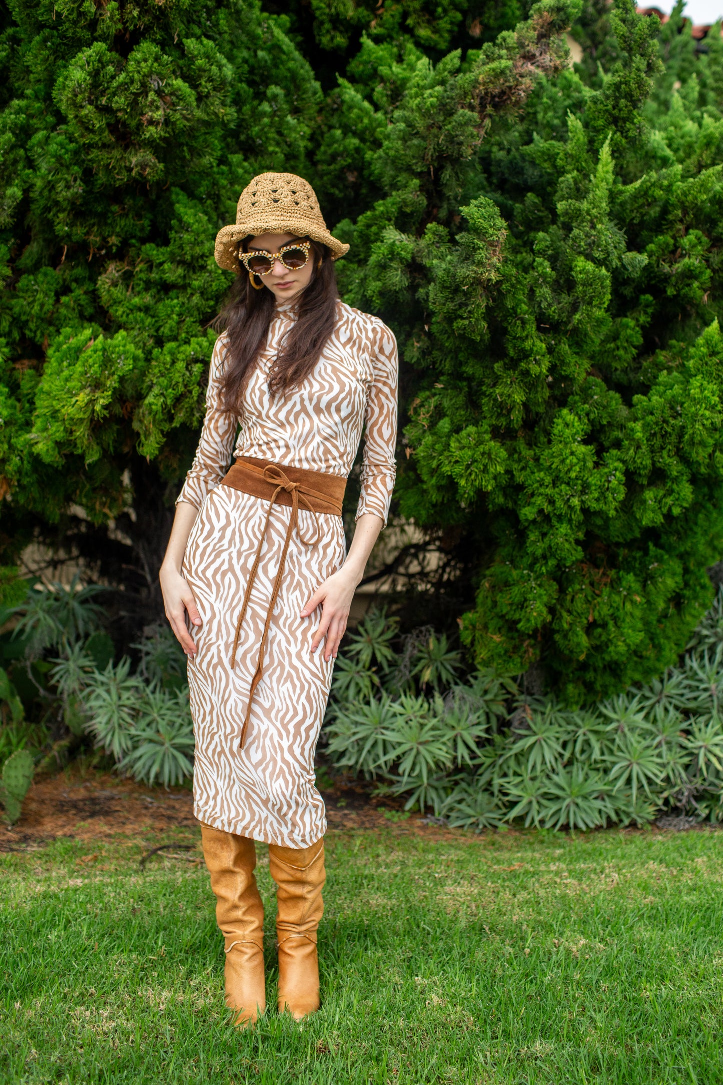 Lucy Pencil Skirt in Saffron Zebra PRE-ORDER