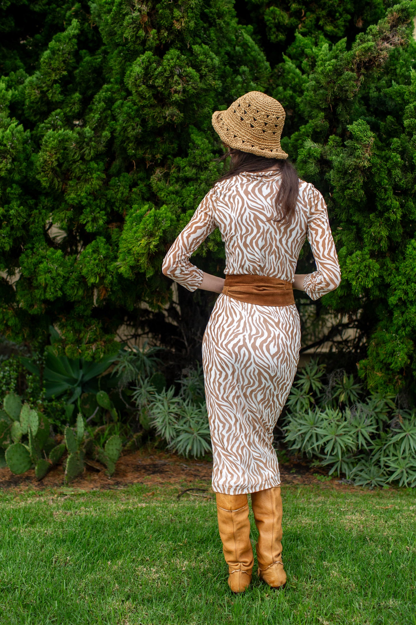 Lucy Pencil Skirt in Saffron Zebra PRE-ORDER