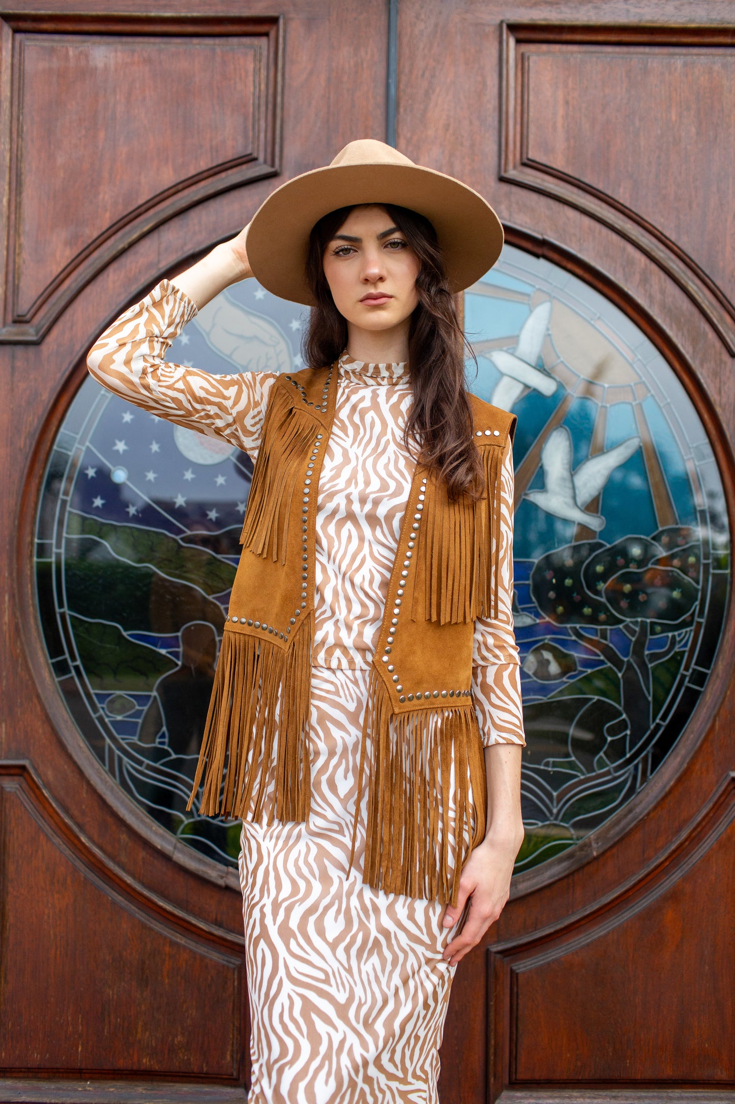 Lucy Pencil Skirt in Saffron Zebra PRE-ORDER