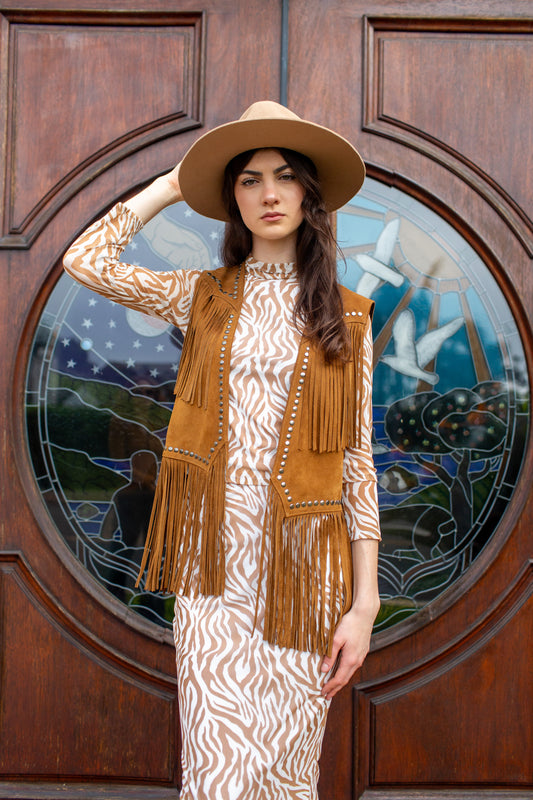 Lucy Long Sleeve Top in Saffron Zebra PRE-ORDER