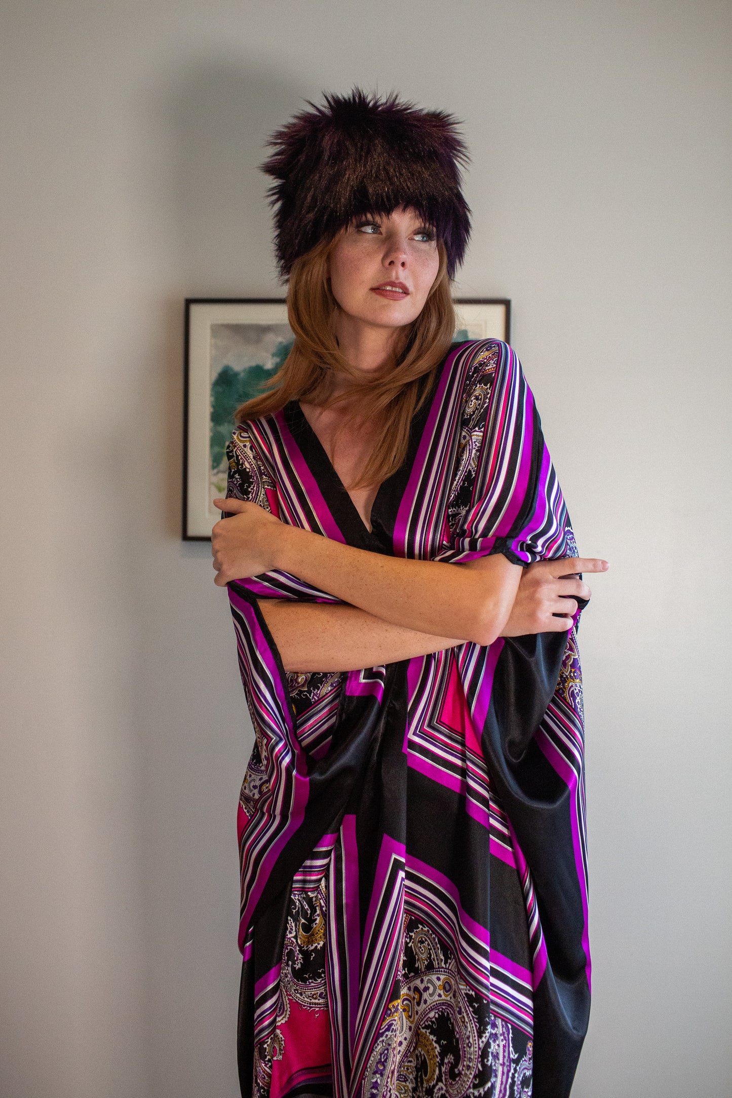 Anjelina Shadow Amethyst Faux Fur Hat