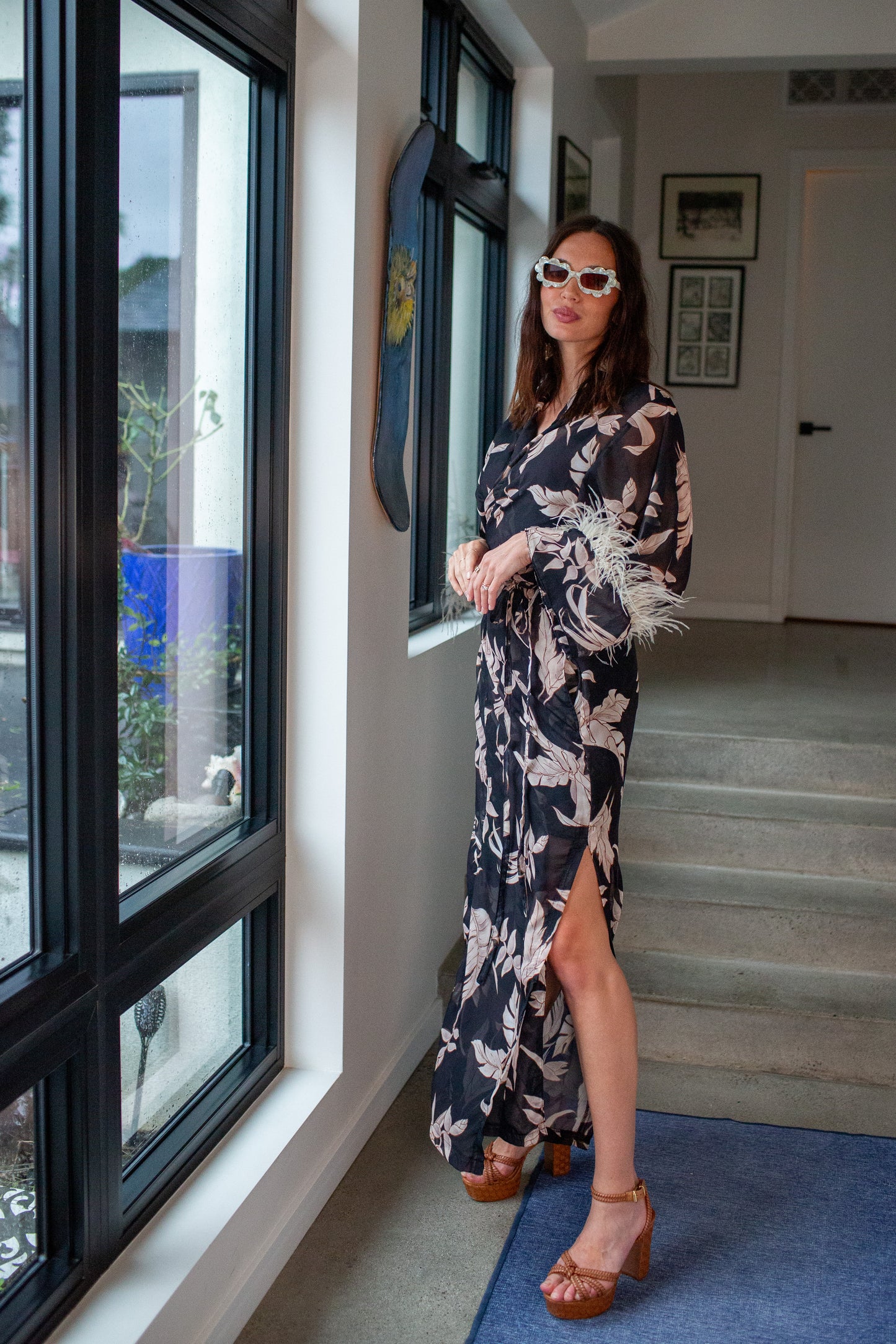 Marlene Wrap Dress in Tropic Noir