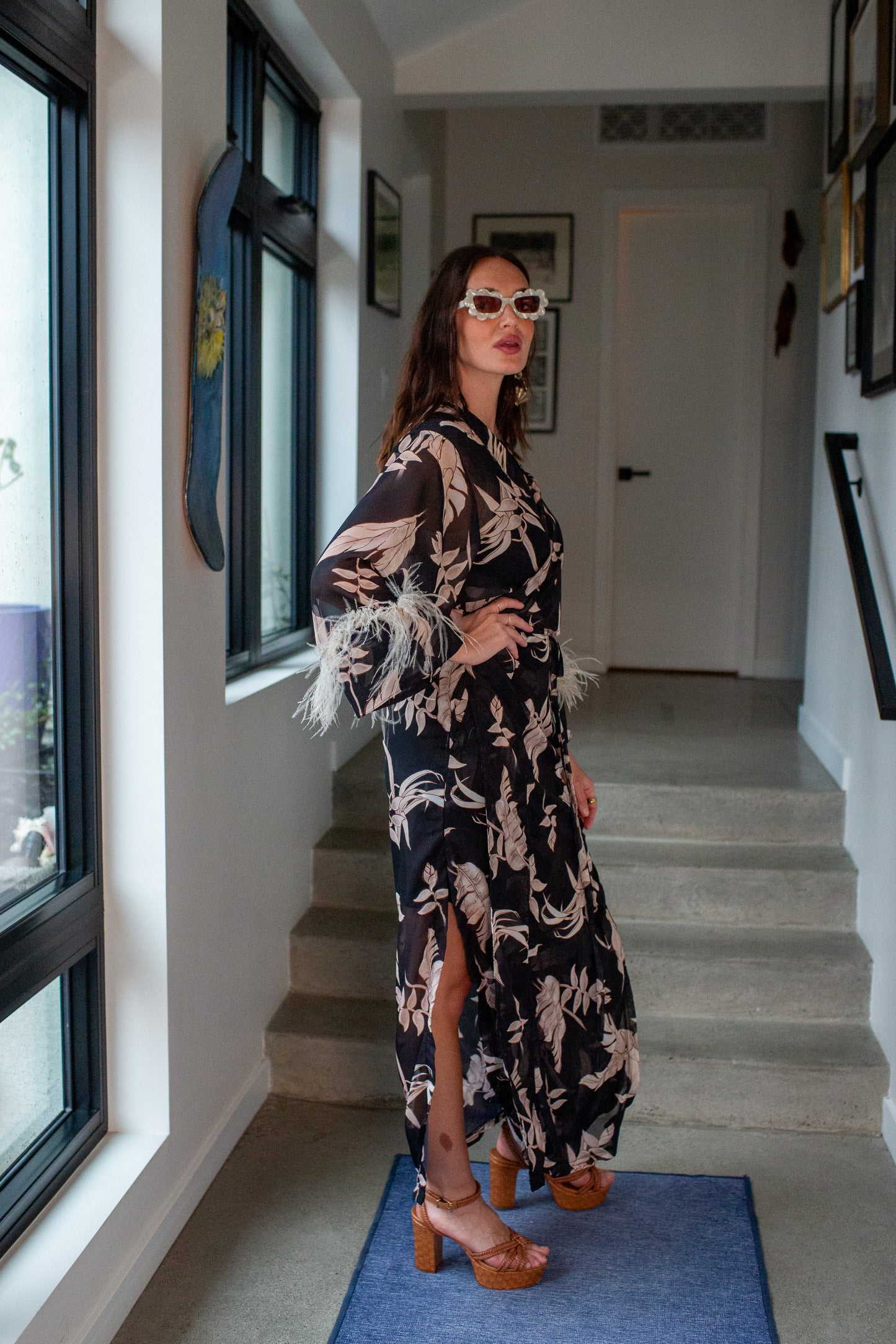 Marlene Wrap Dress in Tropic Noir
