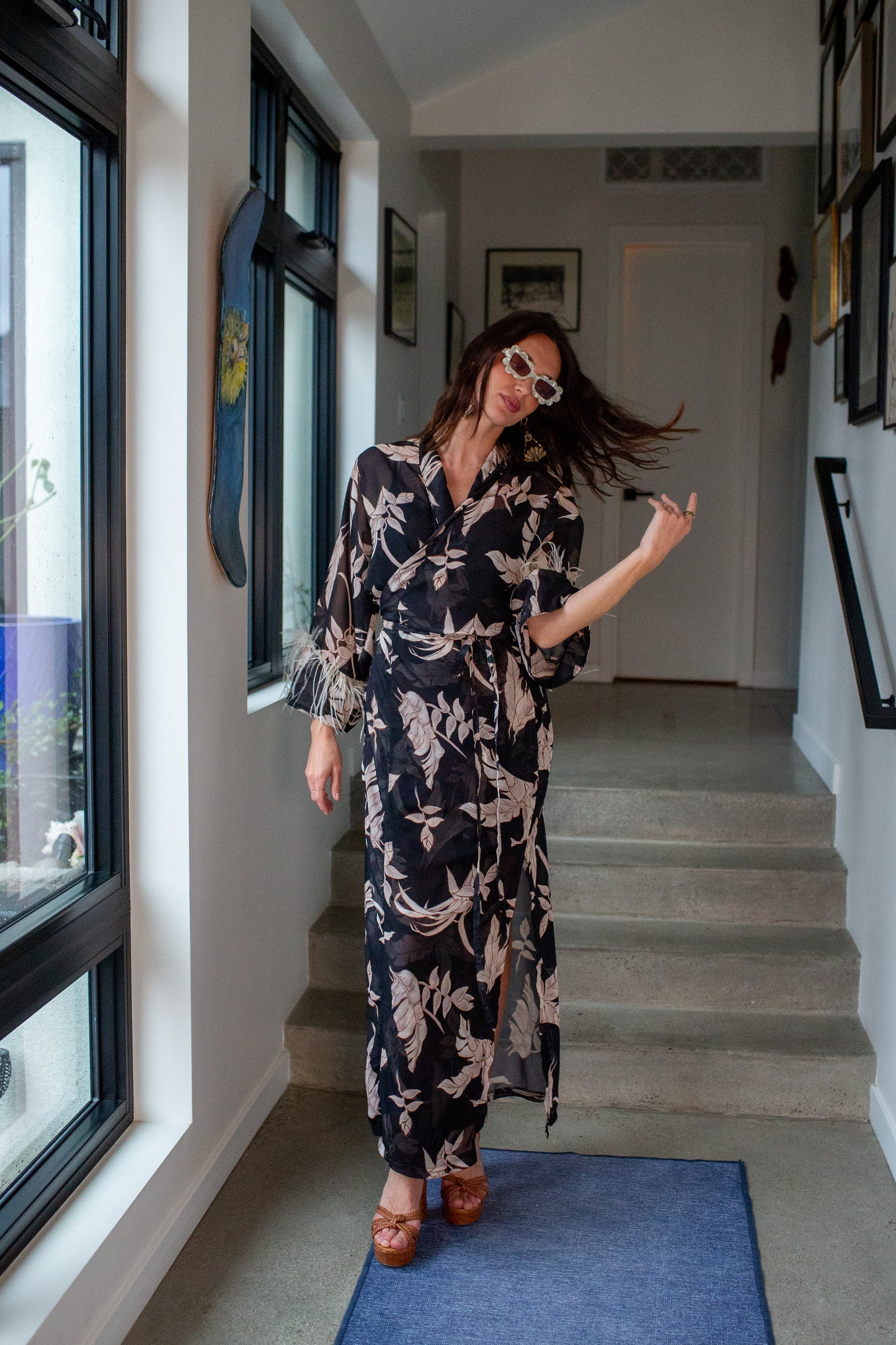 Marlene Wrap Dress in Tropic Noir