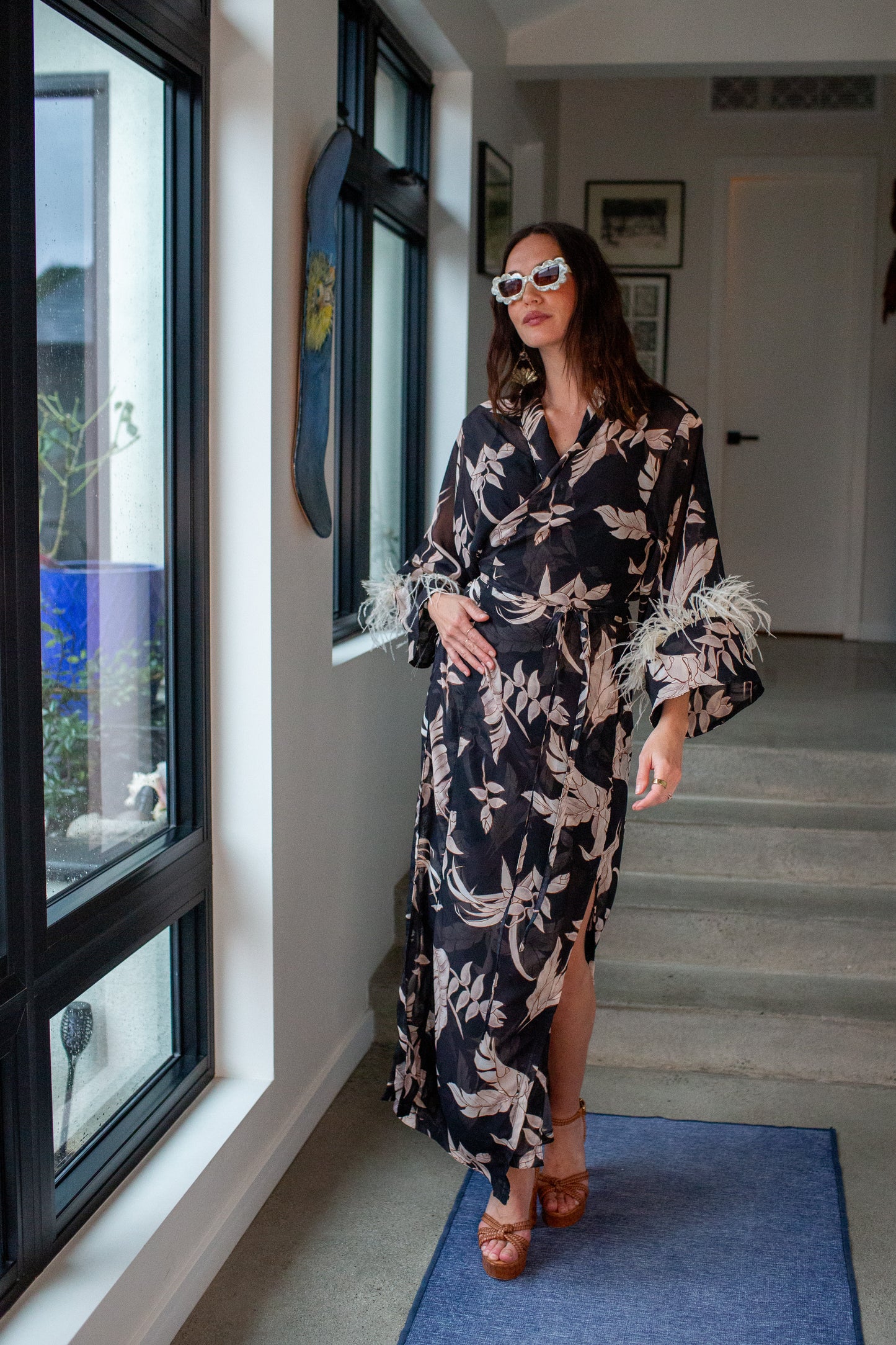 Marlene Wrap Dress in Tropic Noir