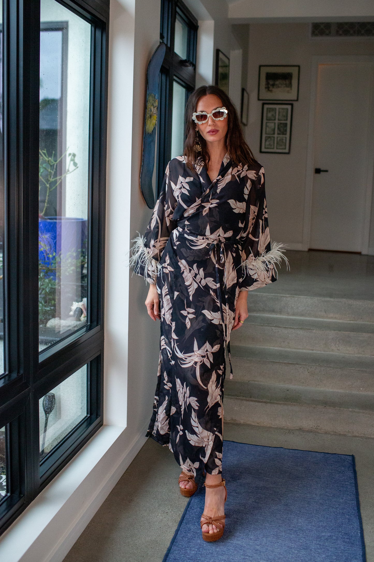 Marlene Wrap Dress in Tropic Noir