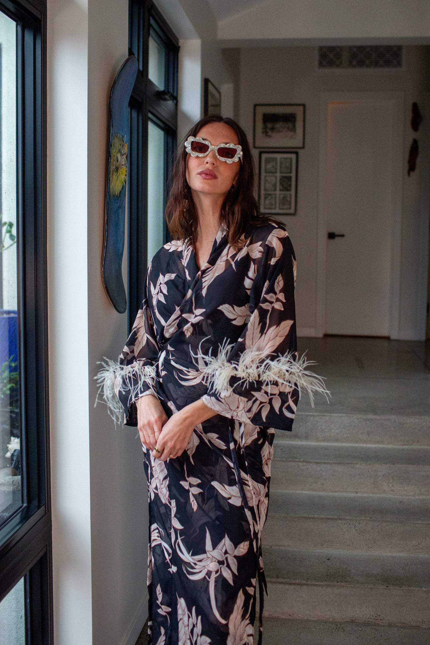 Marlene Wrap Dress in Tropic Noir
