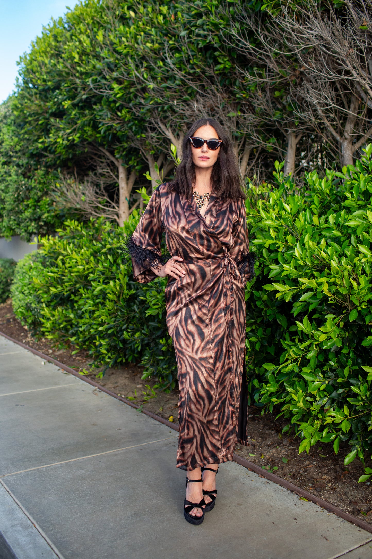 Marlene Wrap Dress in Night Flame