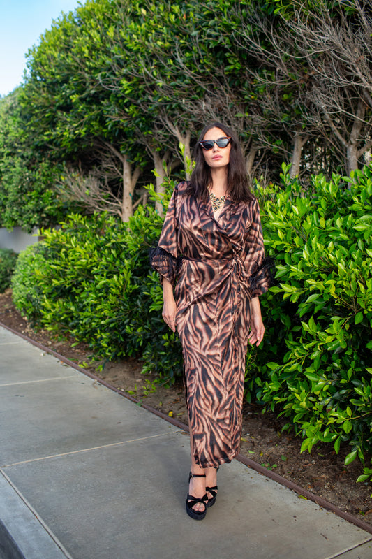 Marlene Wrap Dress in Night Flame