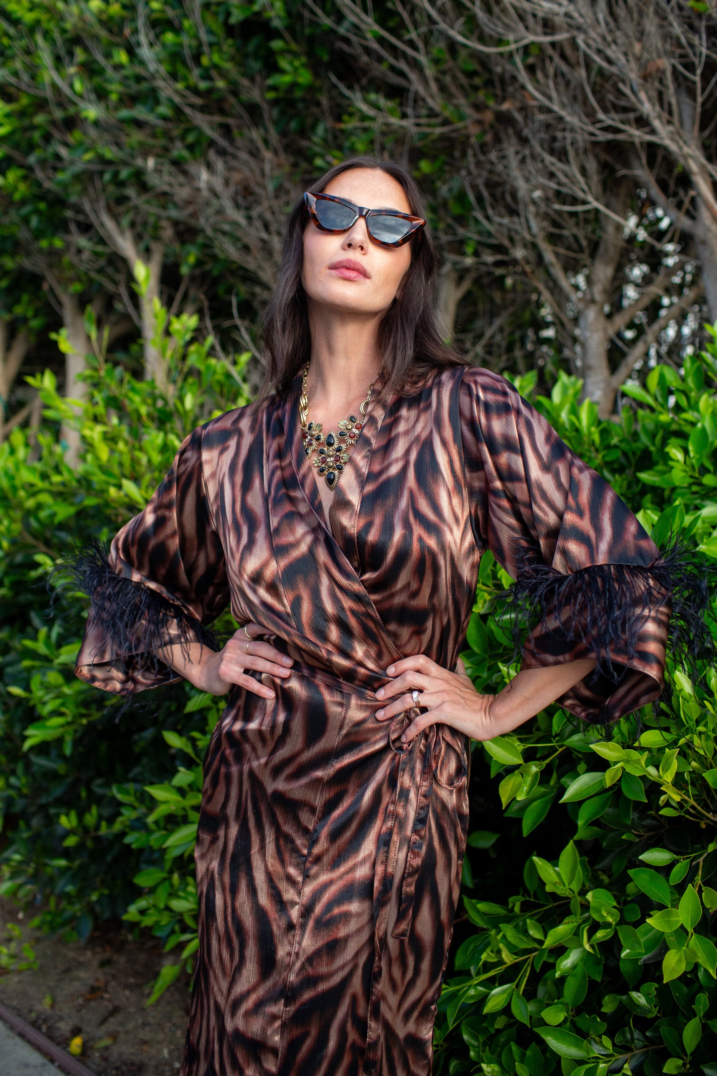 Marlene Wrap Dress in Night Flame