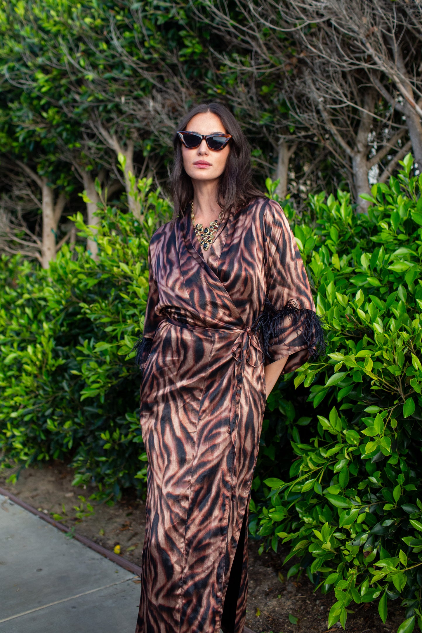 Marlene Wrap Dress in Night Flame