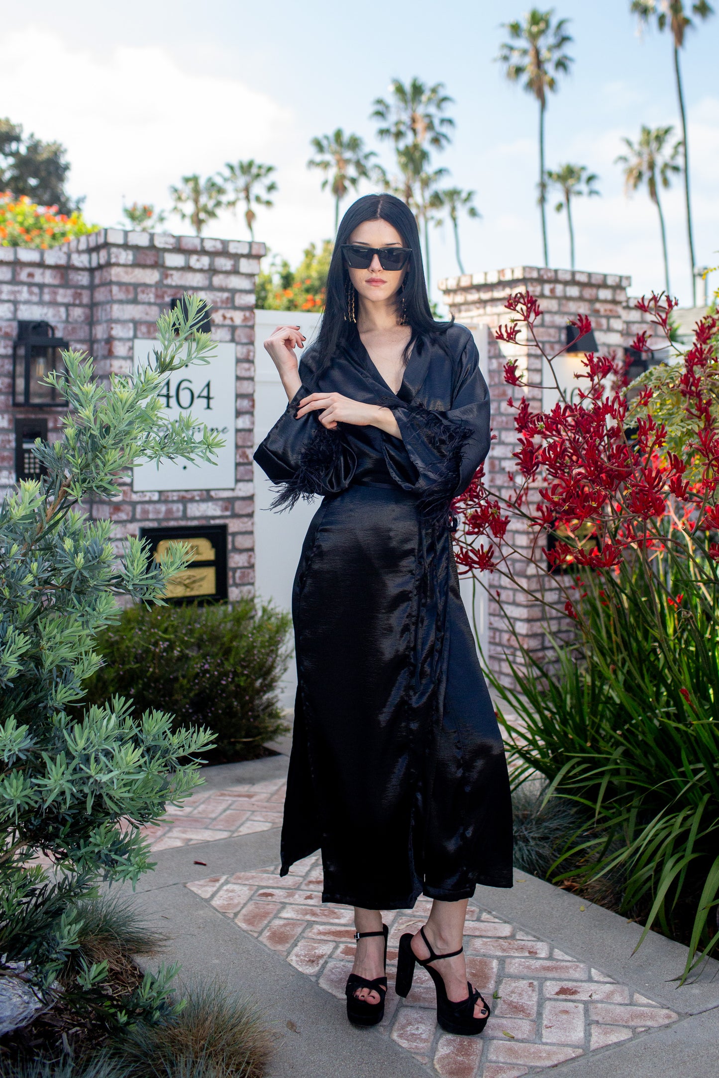 Marlene Wrap Dress in Obsidian Sheen