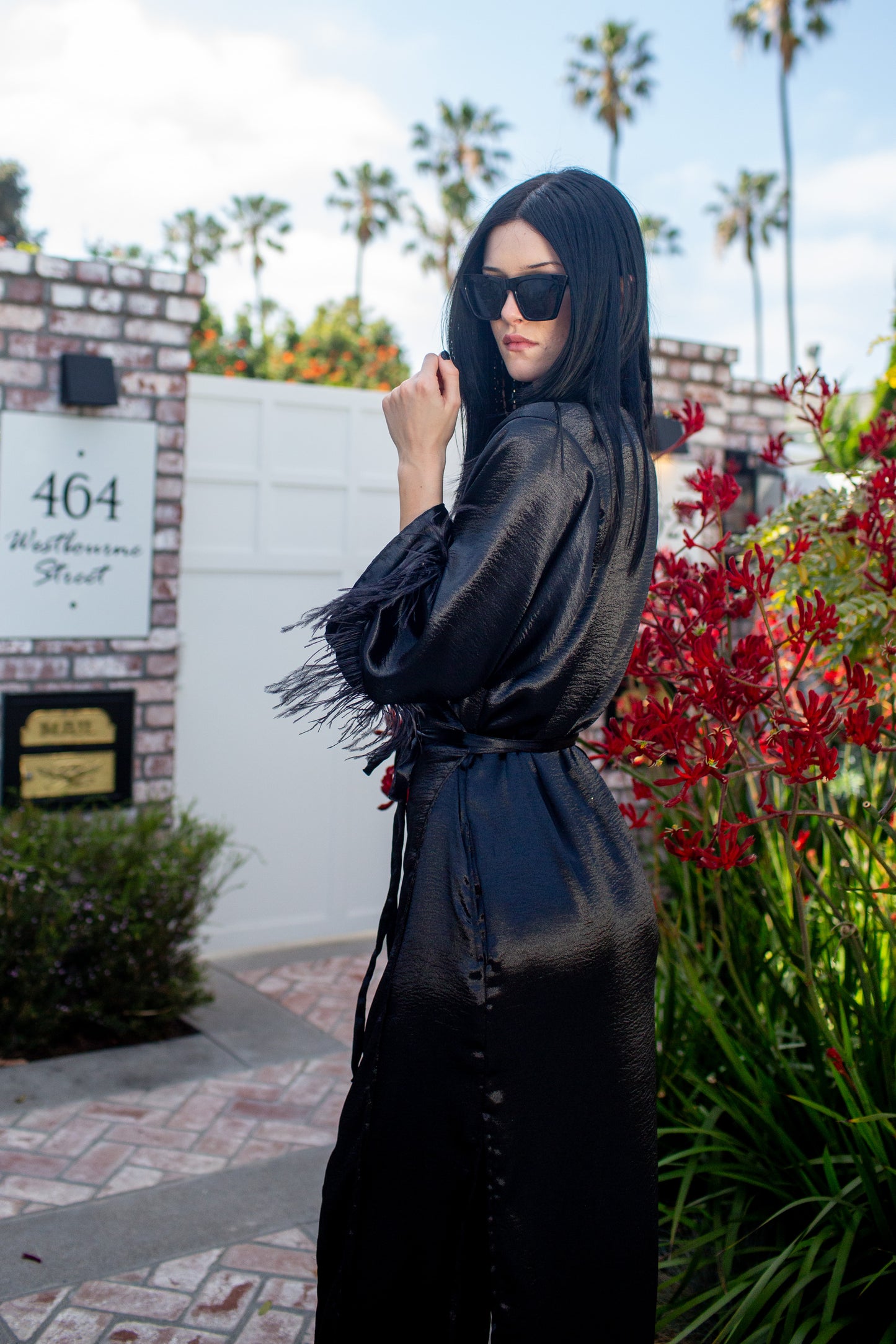 Marlene Wrap Dress in Obsidian Sheen