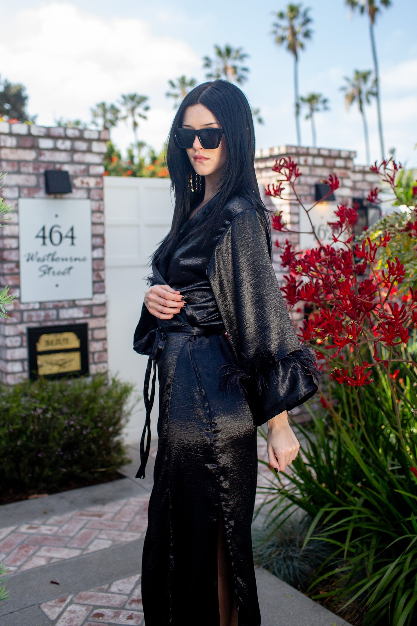 Marlene Wrap Dress in Obsidian Sheen