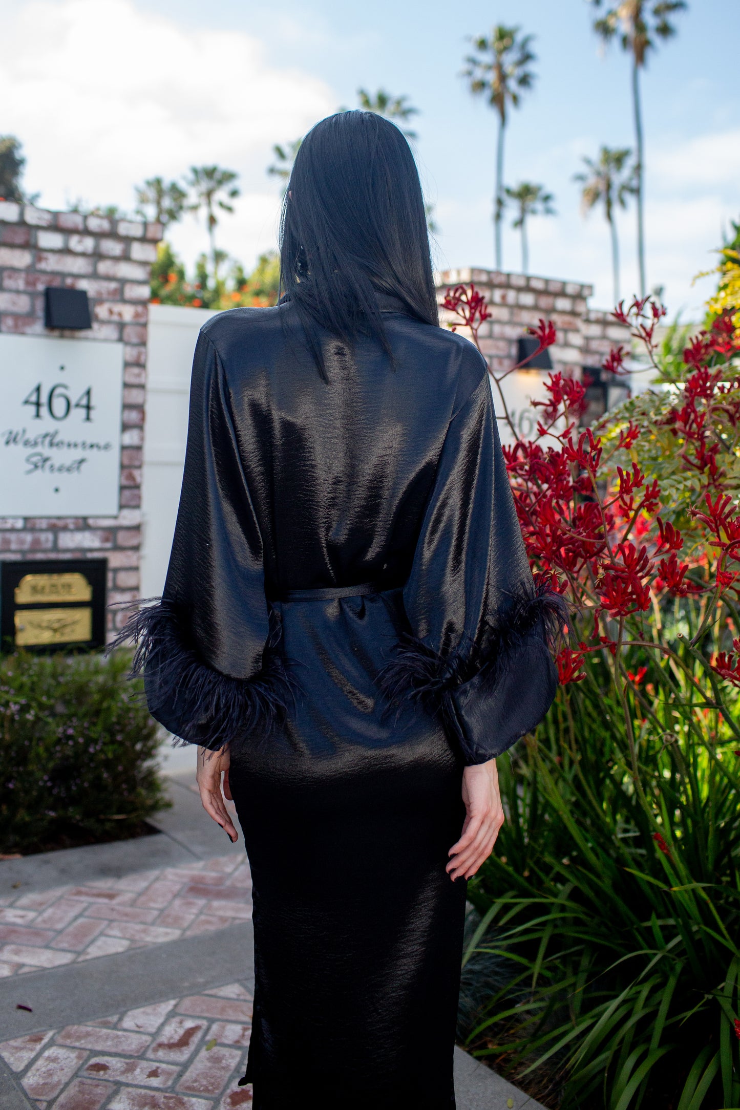 Marlene Wrap Dress in Obsidian Sheen
