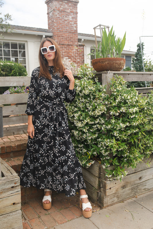 Night Blooming Raglan Maxi Dress