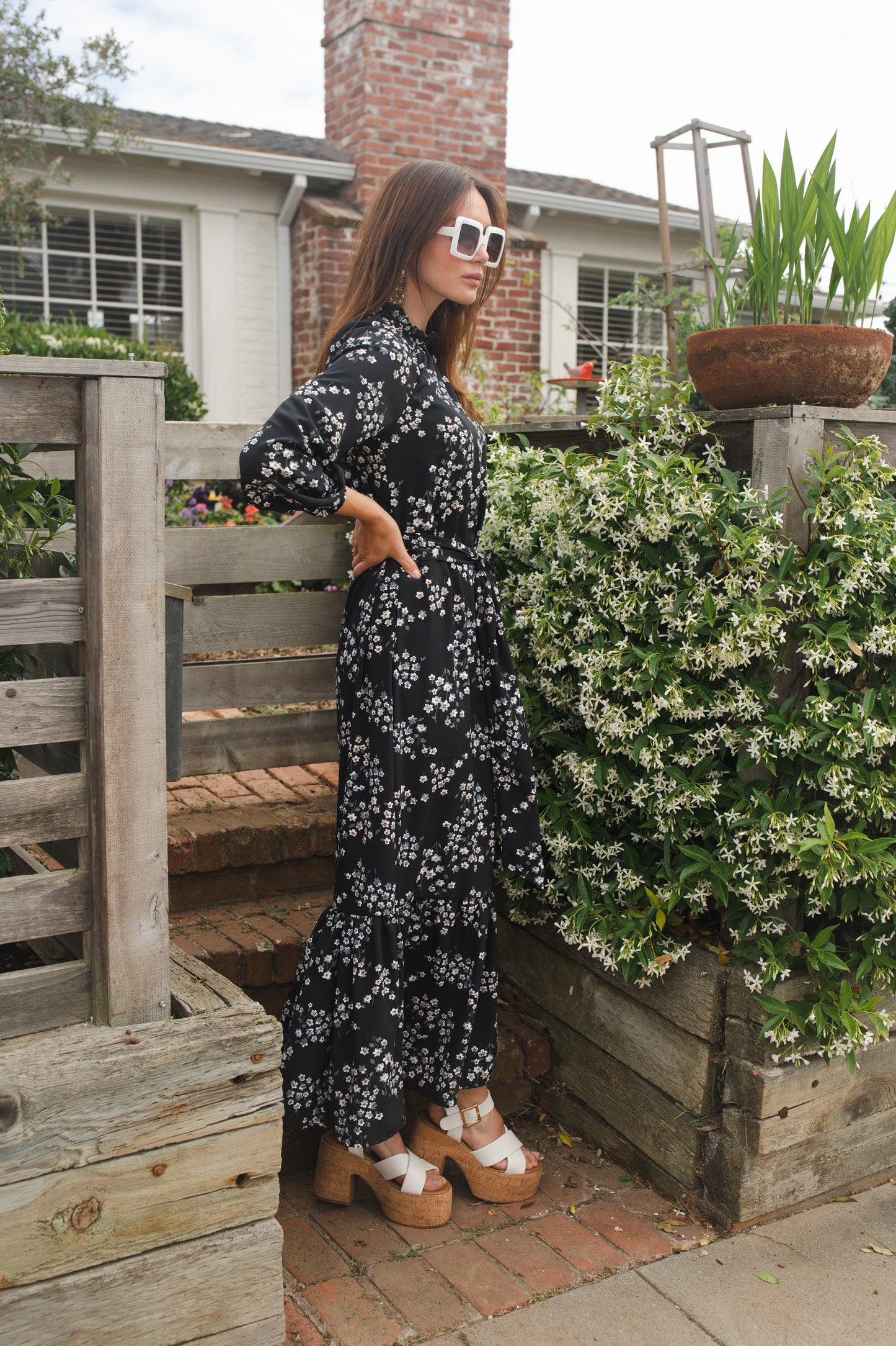 Night Blooming Raglan Maxi Dress