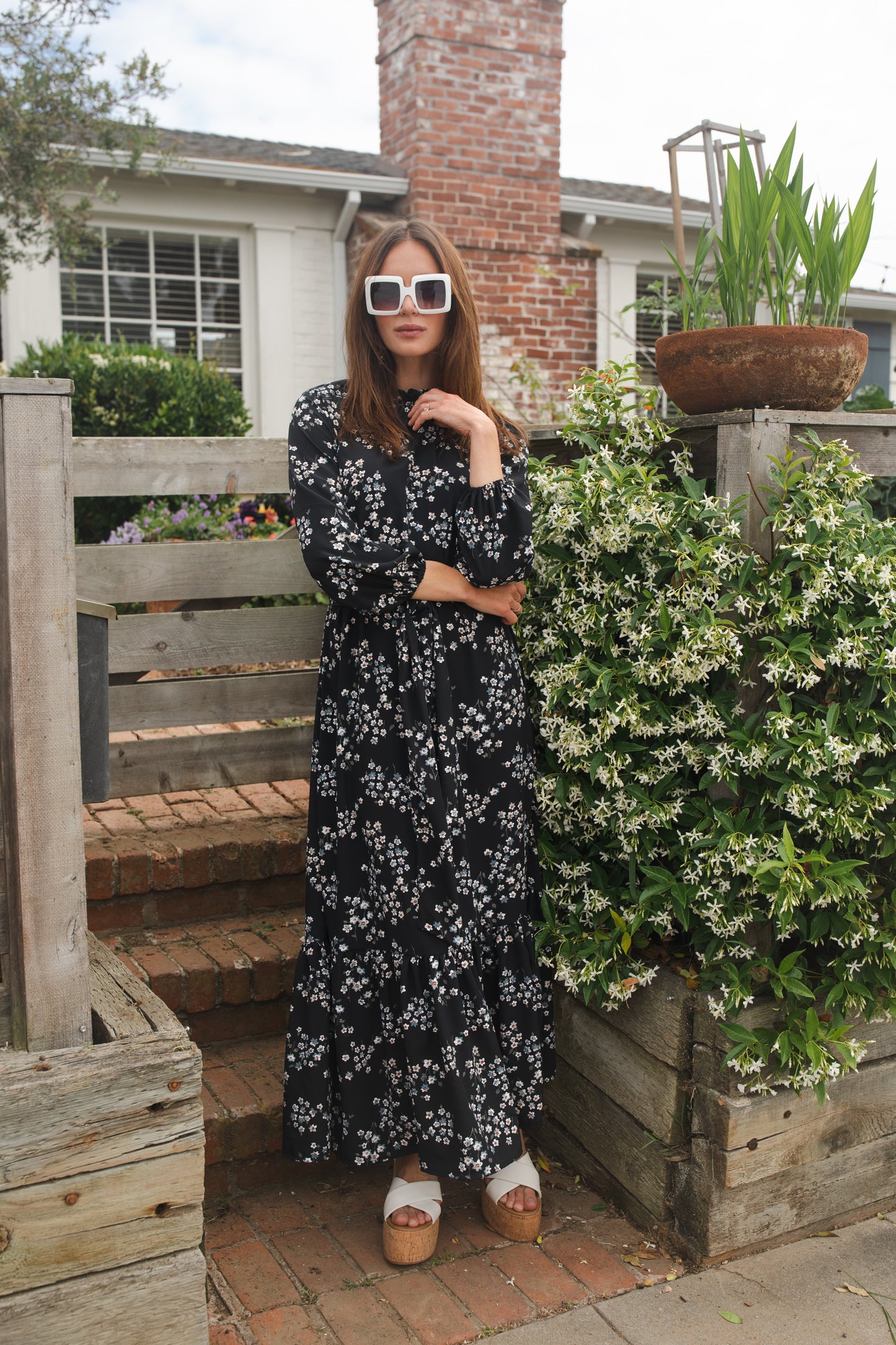 Night Blooming Raglan Maxi Dress