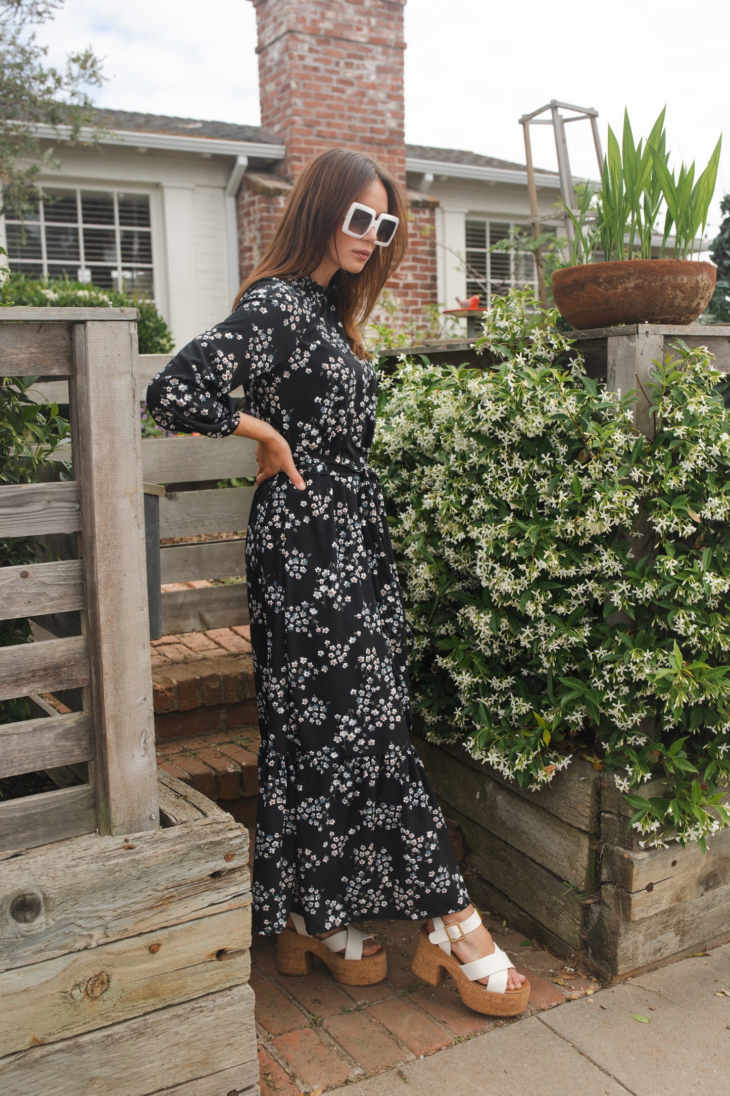 Night Blooming Raglan Maxi Dress