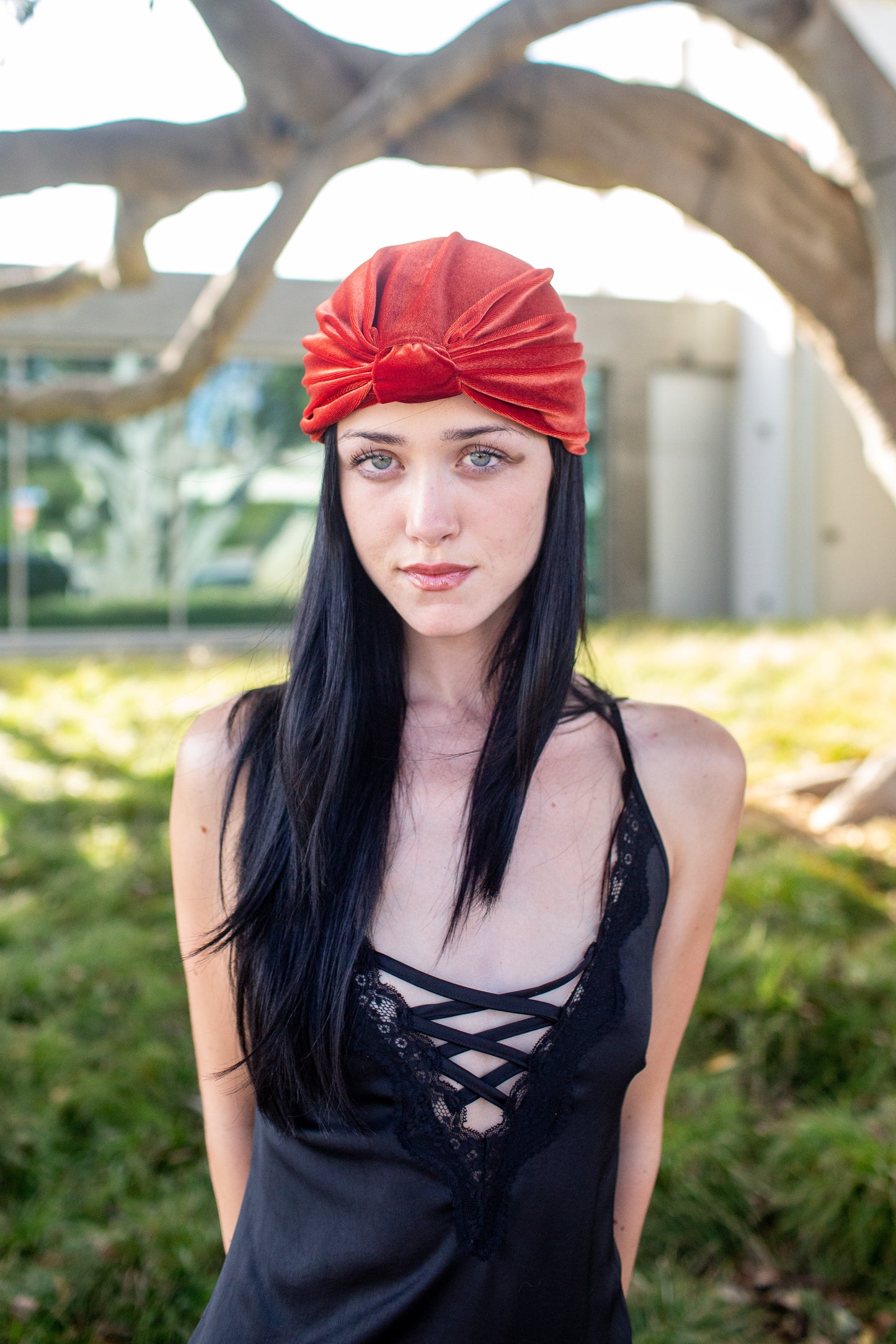 Ochre Velvet Turban