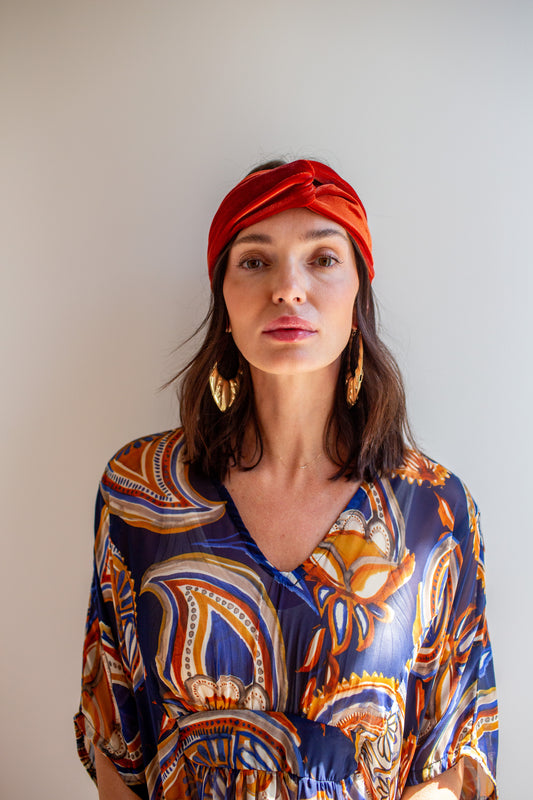 Ochre Velvet Twist Headband