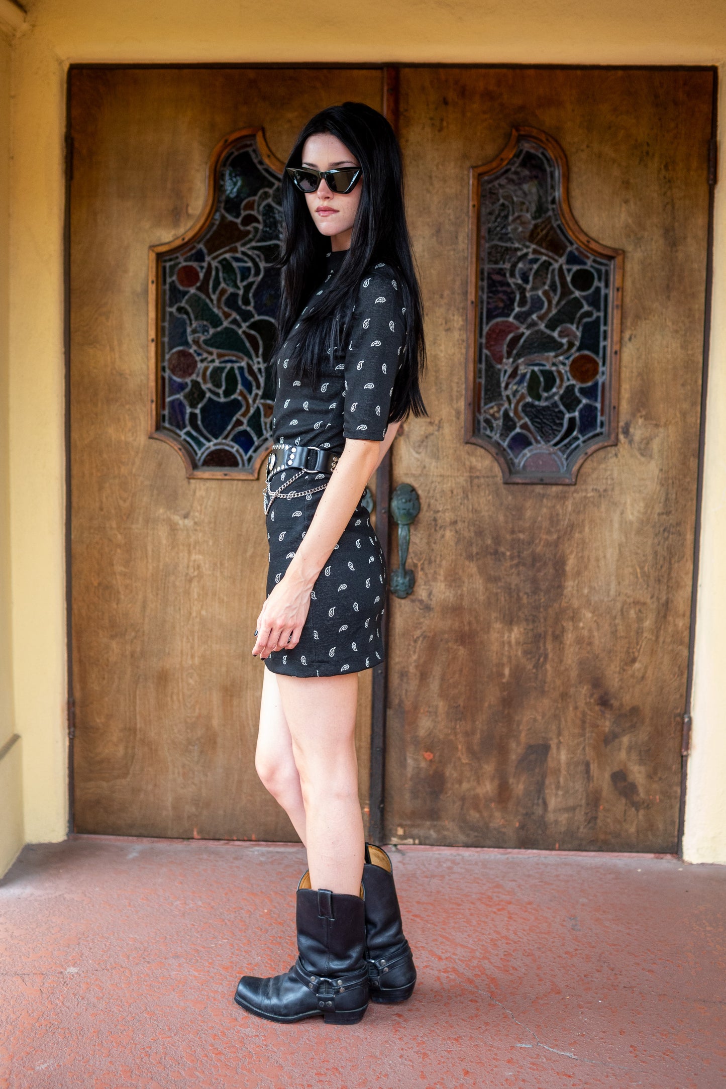 Paisley Villain Mockneck Mini Dress