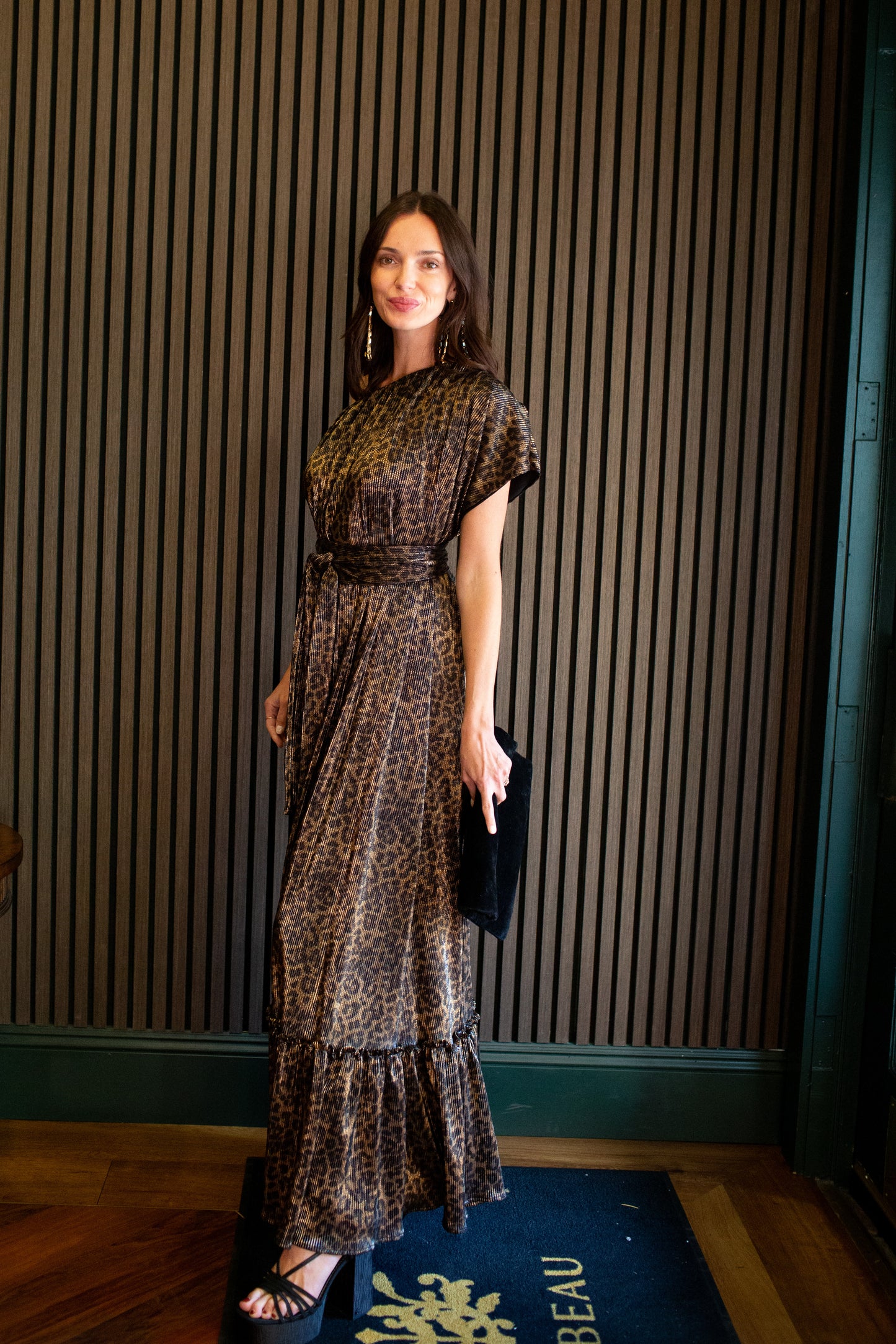 Panther Slink One Shoulder Maxi Dress