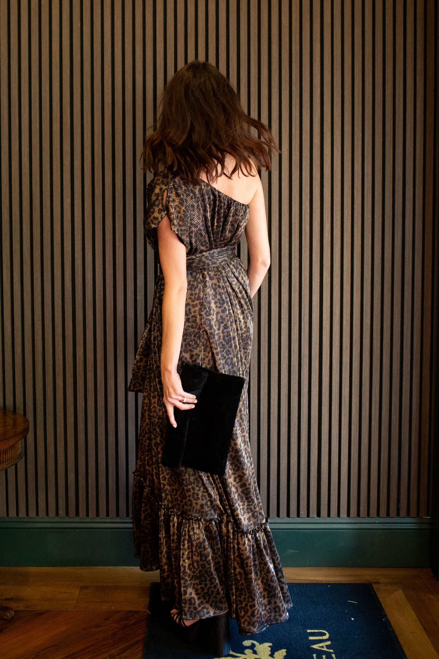 Panther Slink One Shoulder Maxi Dress