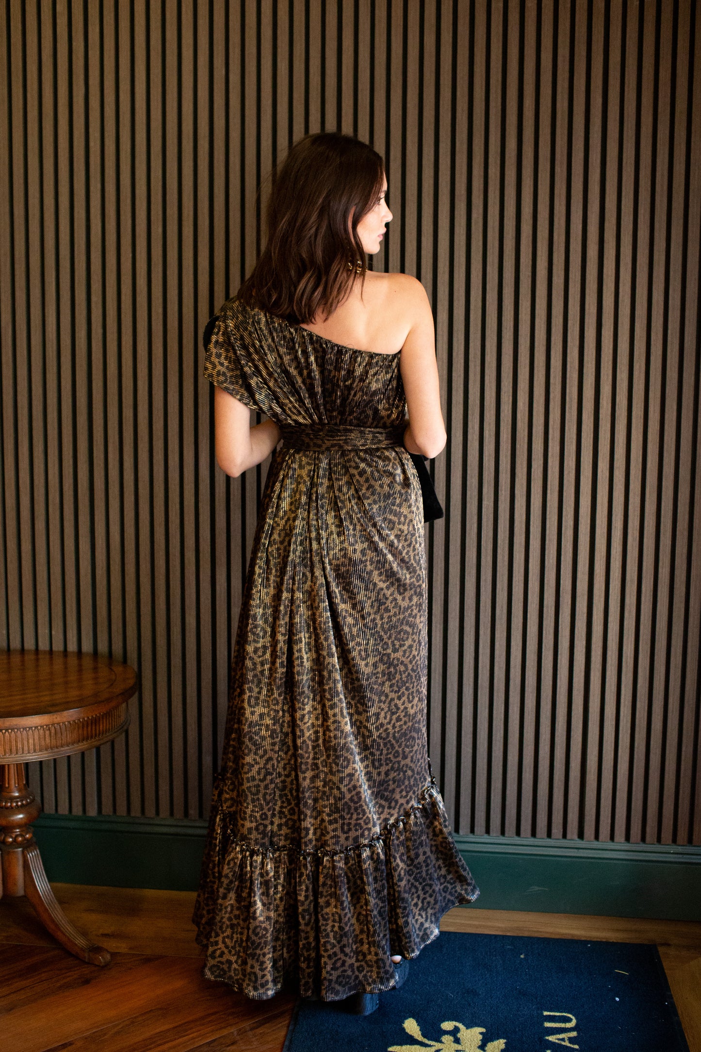 Panther Slink One Shoulder Maxi Dress